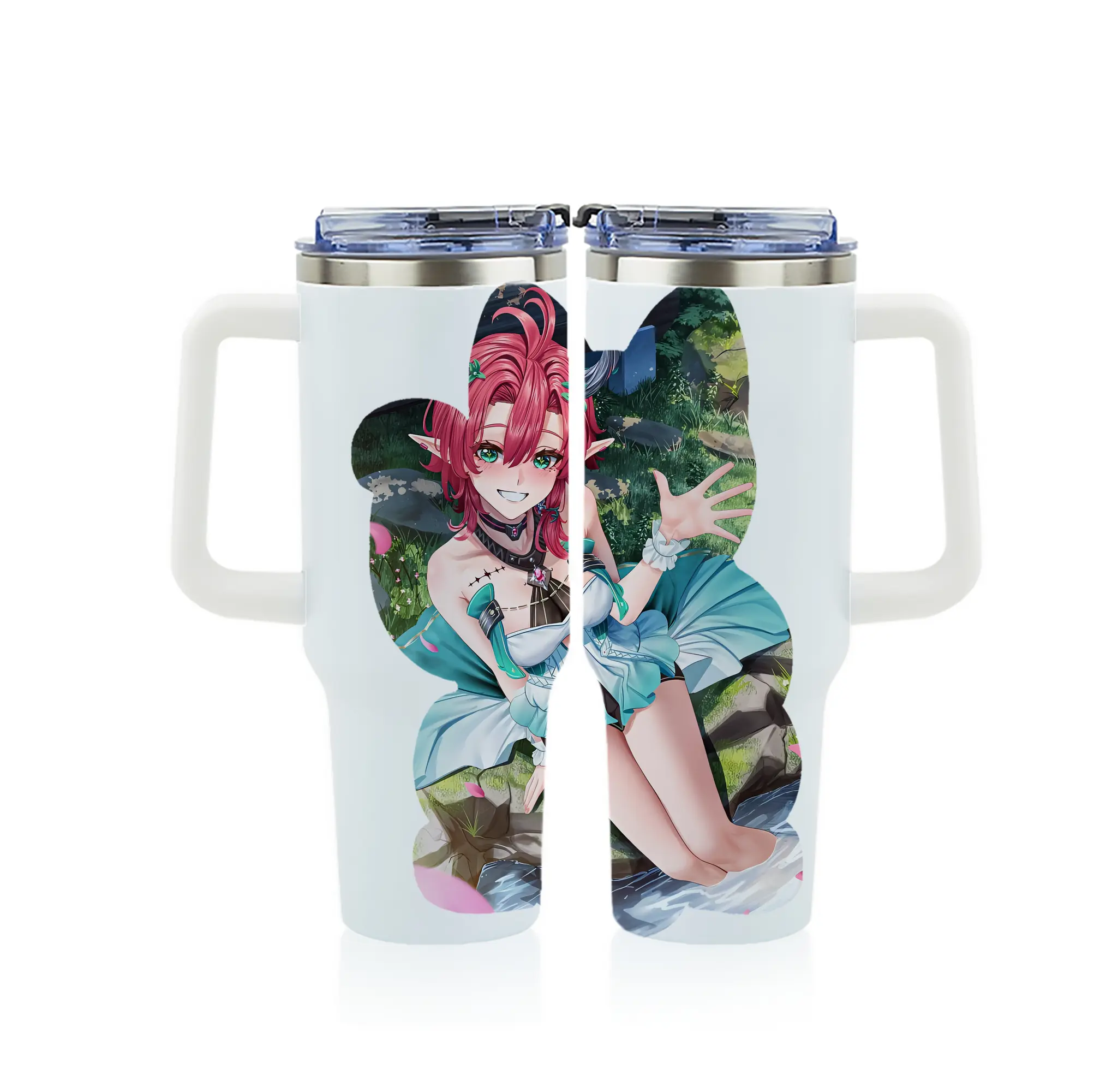 鳴潮 グッズ シャコンヌ - 1200mL フルプリント車用タンブラー ・ 304ステンレス 内側 ・ 201ステンレス 外側 ・ 保温 保冷 ・ 通勤 ドライブ アウトドア用