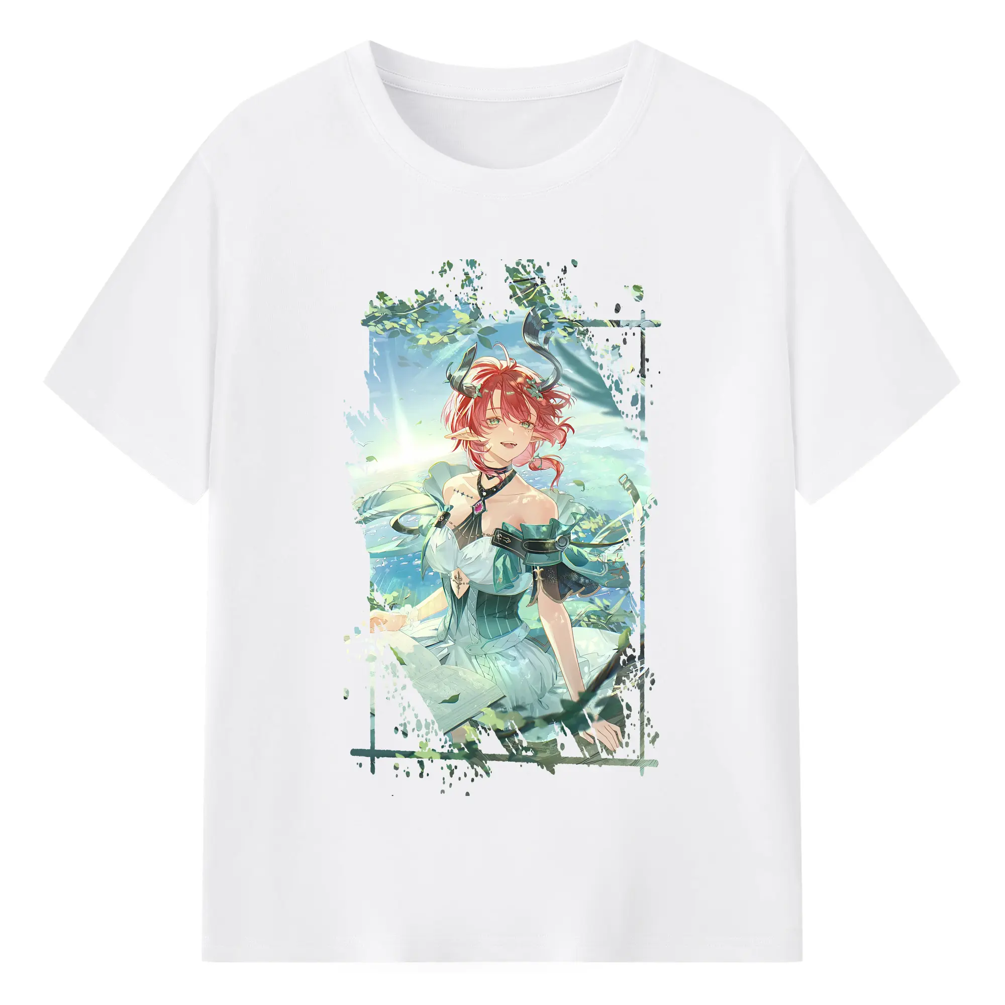 鳴潮 グッズ シャコンヌ - 綿100％ 半袖Tシャツ ・ フロントプリント ・ 快適 通気性 ・ 日常使い 散歩 スポーツ用