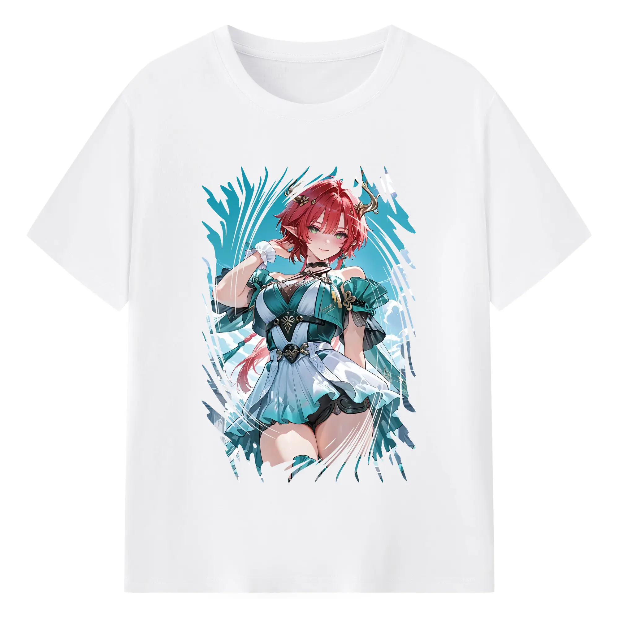 鳴潮 グッズ シャコンヌ - 綿100％ 半袖Tシャツ ・ フロントプリント ・ 快適 通気性 ・ 日常使い 散歩 スポーツ用