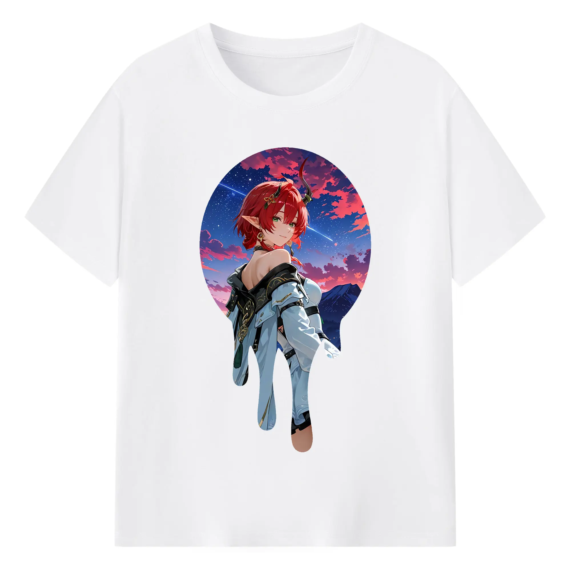 鳴潮 グッズ シャコンヌ - 綿100％ 半袖Tシャツ ・ フロントプリント ・ 快適 通気性 ・ 日常使い 散歩 スポーツ用