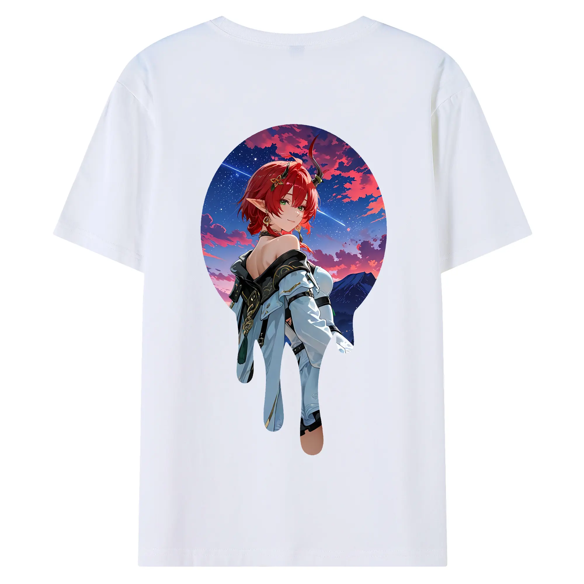 鳴潮 グッズ シャコンヌ - 綿100％ 半袖Tシャツ ・ バックプリント ・ 快適 通気性 ・ 日常使い 散歩 スポーツ用