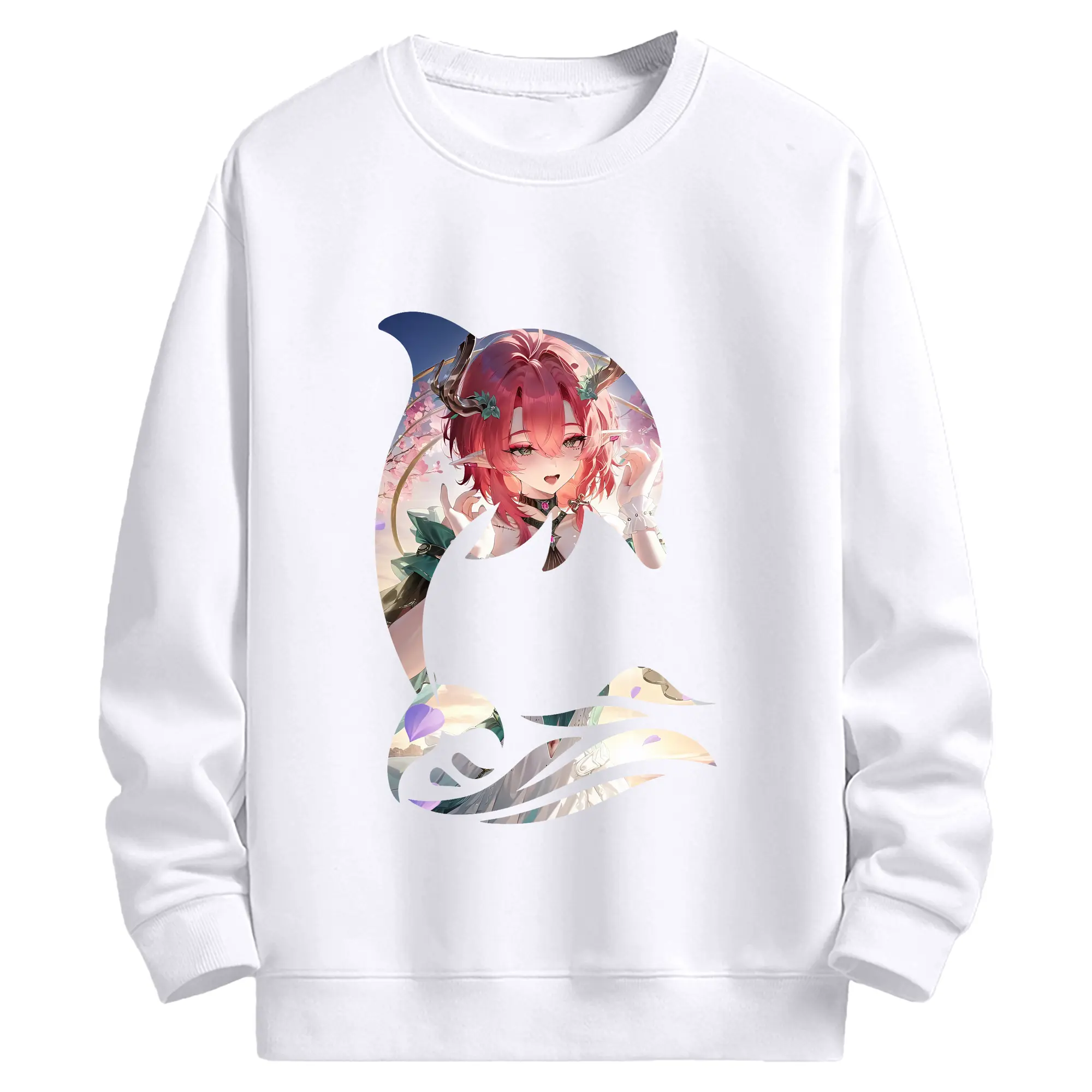 鳴潮 グッズ シャコンヌ - 高品質 クルーネック スウェット ・ コットン59％ ポリエステル41％ ・ ユニセックス 長袖 トレーナー ・ カジュアル デイリー スポーツ 散歩用