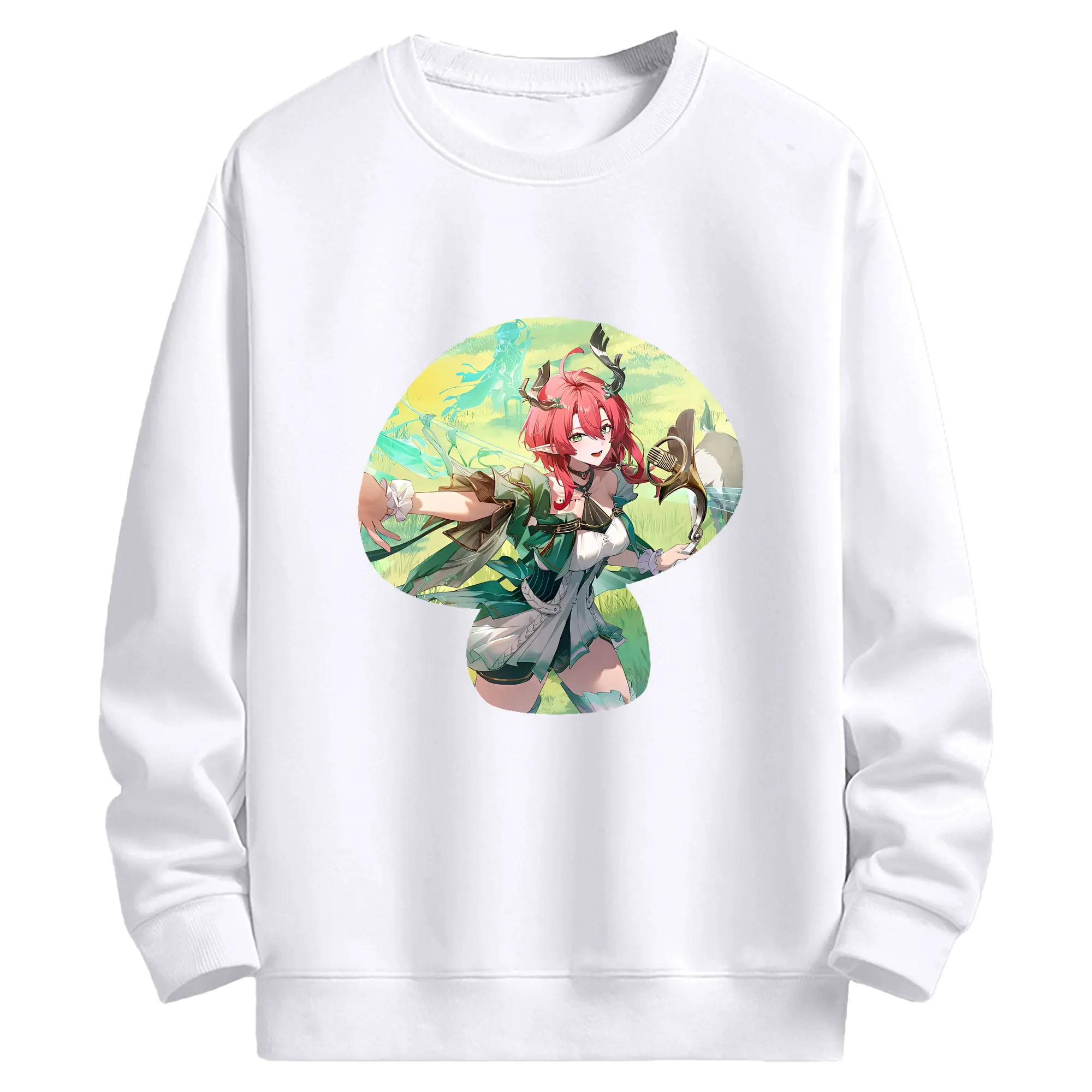 鳴潮 グッズ シャコンヌ - 高品質 クルーネック スウェット ・ コットン59％ ポリエステル41％ ・ ユニセックス 長袖 トレーナー ・ カジュアル デイリー スポーツ 散歩用