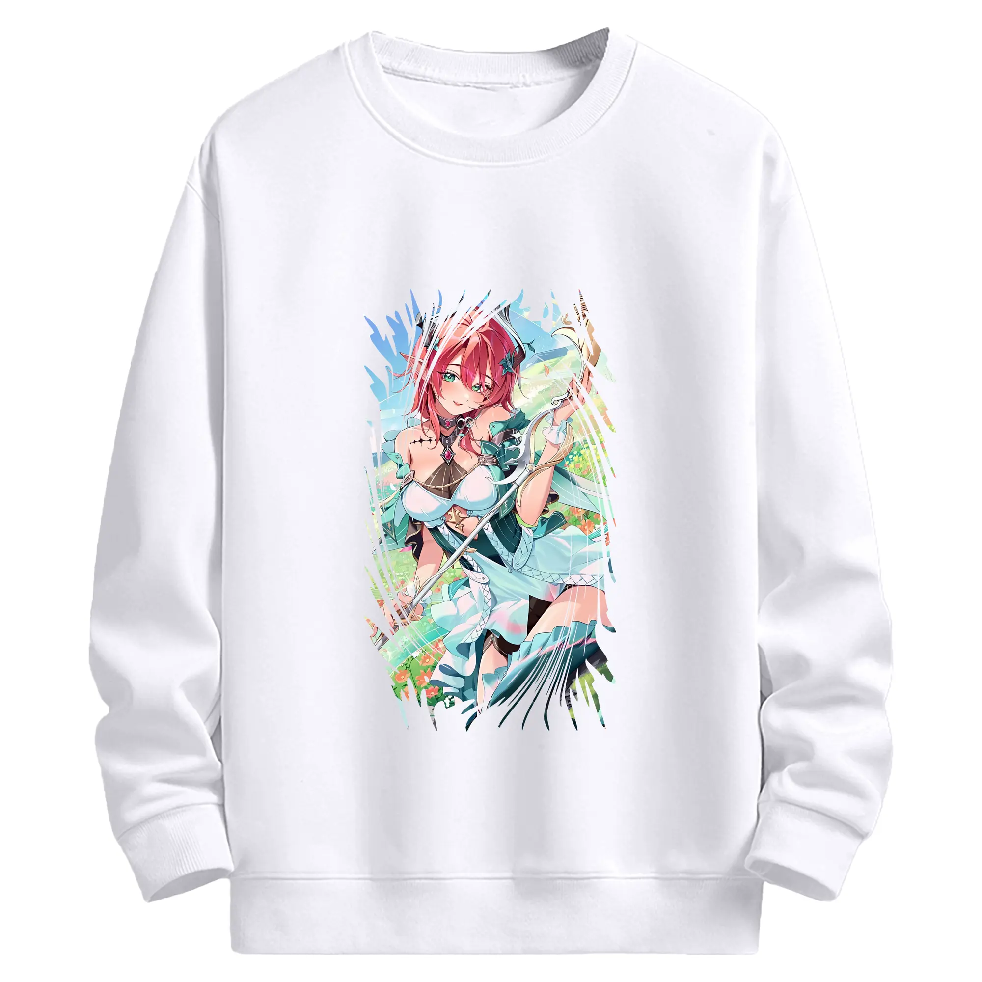 鳴潮 グッズ シャコンヌ - 高品質 クルーネック スウェット ・ コットン59％ ポリエステル41％ ・ ユニセックス 長袖 トレーナー ・ カジュアル デイリー スポーツ 散歩用