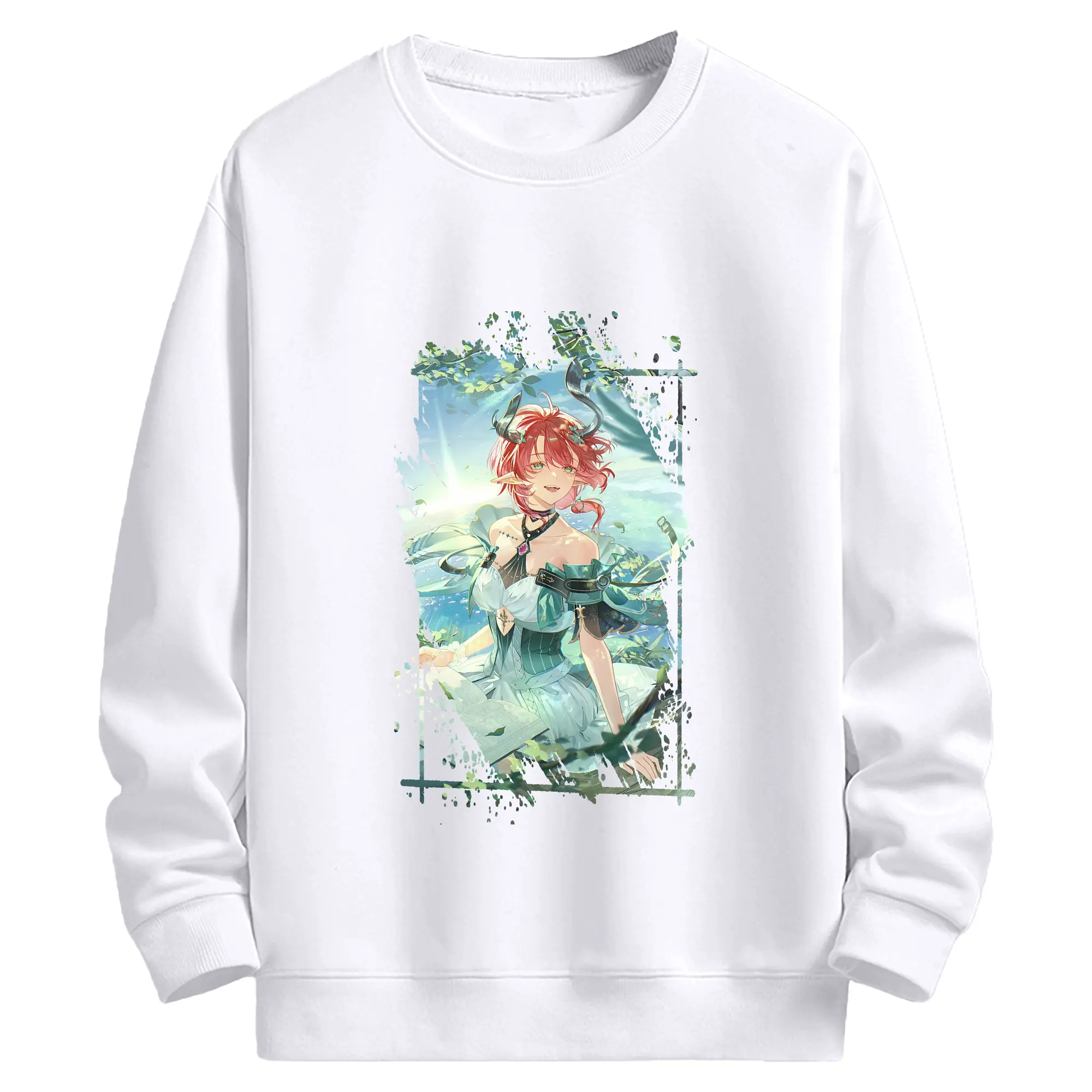 鳴潮 グッズ シャコンヌ - 高品質 クルーネック スウェット ・ コットン59％ ポリエステル41％ ・ ユニセックス 長袖 トレーナー ・ カジュアル デイリー スポーツ 散歩用