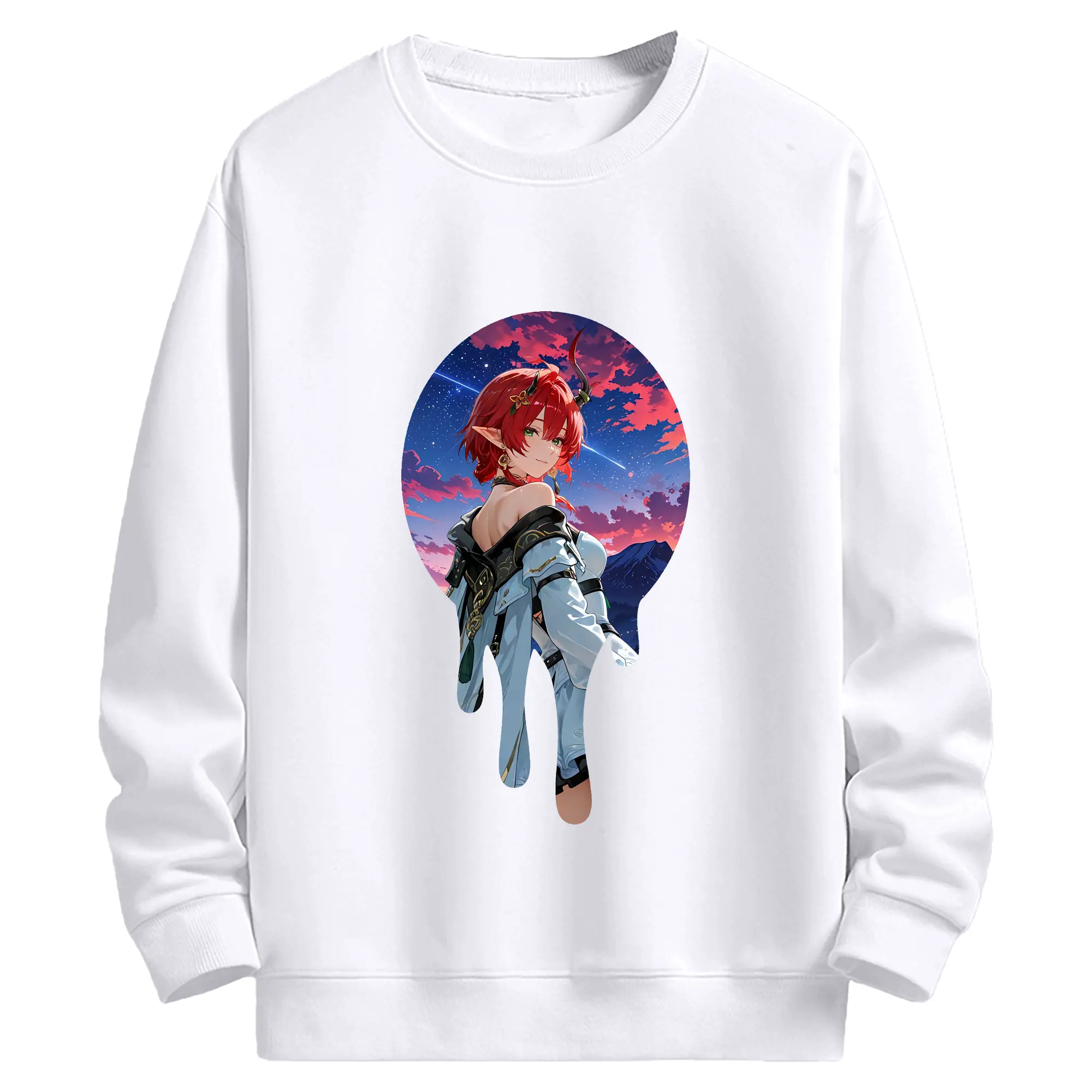 鳴潮 グッズ シャコンヌ - 高品質 クルーネック スウェット ・ コットン59％ ポリエステル41％ ・ ユニセックス 長袖 トレーナー ・ カジュアル デイリー スポーツ 散歩用