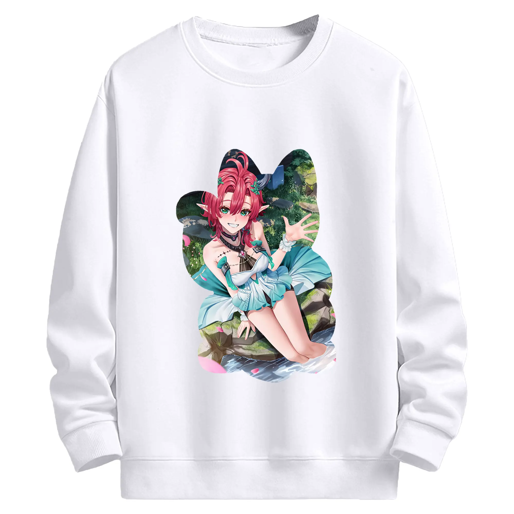 鳴潮 グッズ シャコンヌ - 高品質 クルーネック スウェット ・ コットン59％ ポリエステル41％ ・ ユニセックス 長袖 トレーナー ・ カジュアル デイリー スポーツ 散歩用