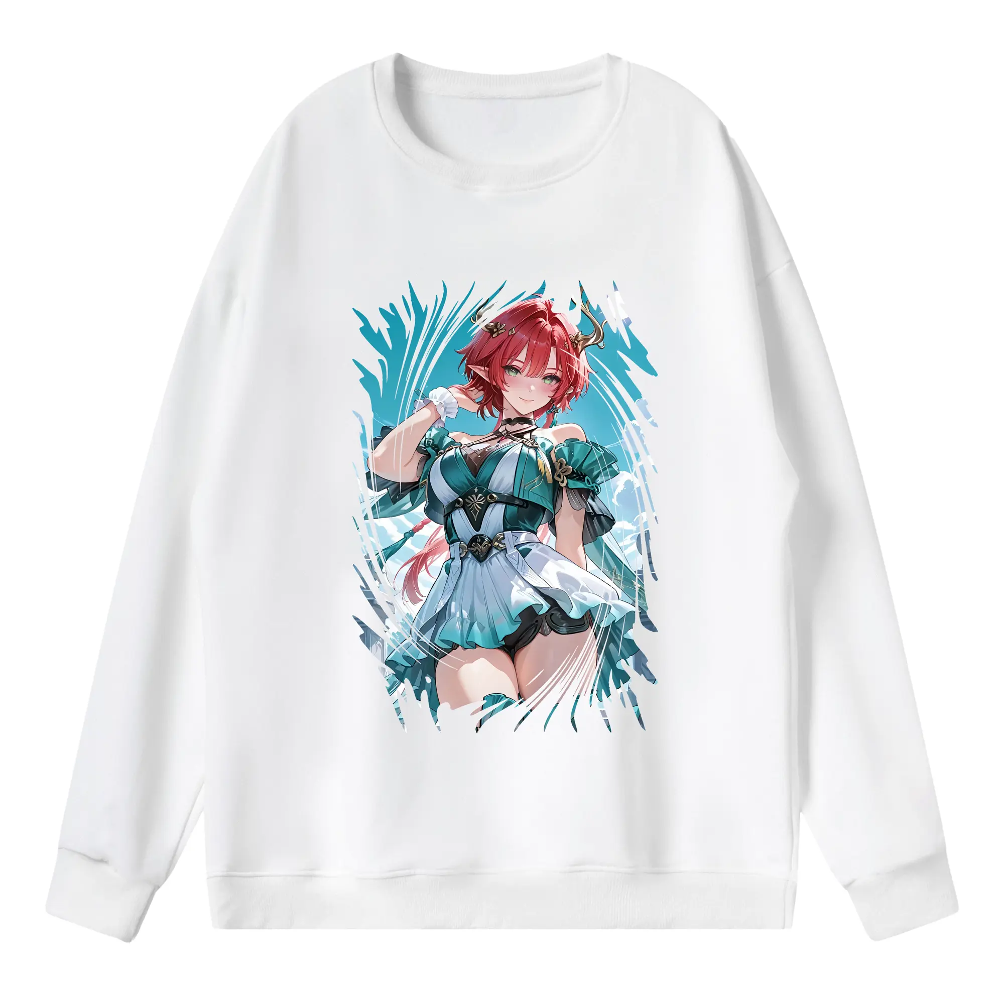 鳴潮 グッズ シャコンヌ - 薄手 クルーネック スウェット 裏毛260g · ポリエステル 春秋向け カジュアル 男女兼用 · トレーナー デイリー スポーツ 散歩に最適