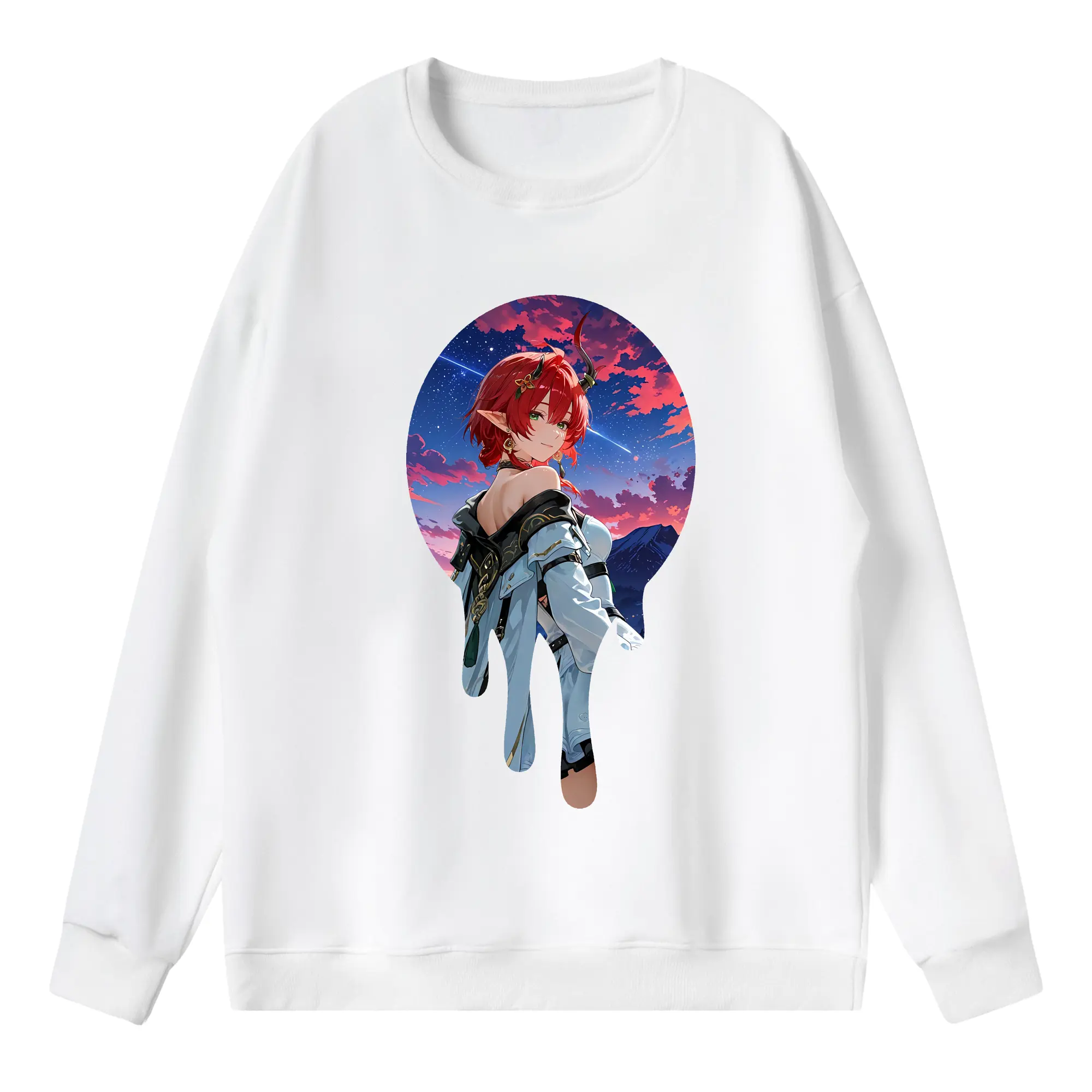 鳴潮 グッズ シャコンヌ - 薄手 クルーネック スウェット 裏毛260g · ポリエステル 春秋向け カジュアル 男女兼用 · トレーナー デイリー スポーツ 散歩に最適