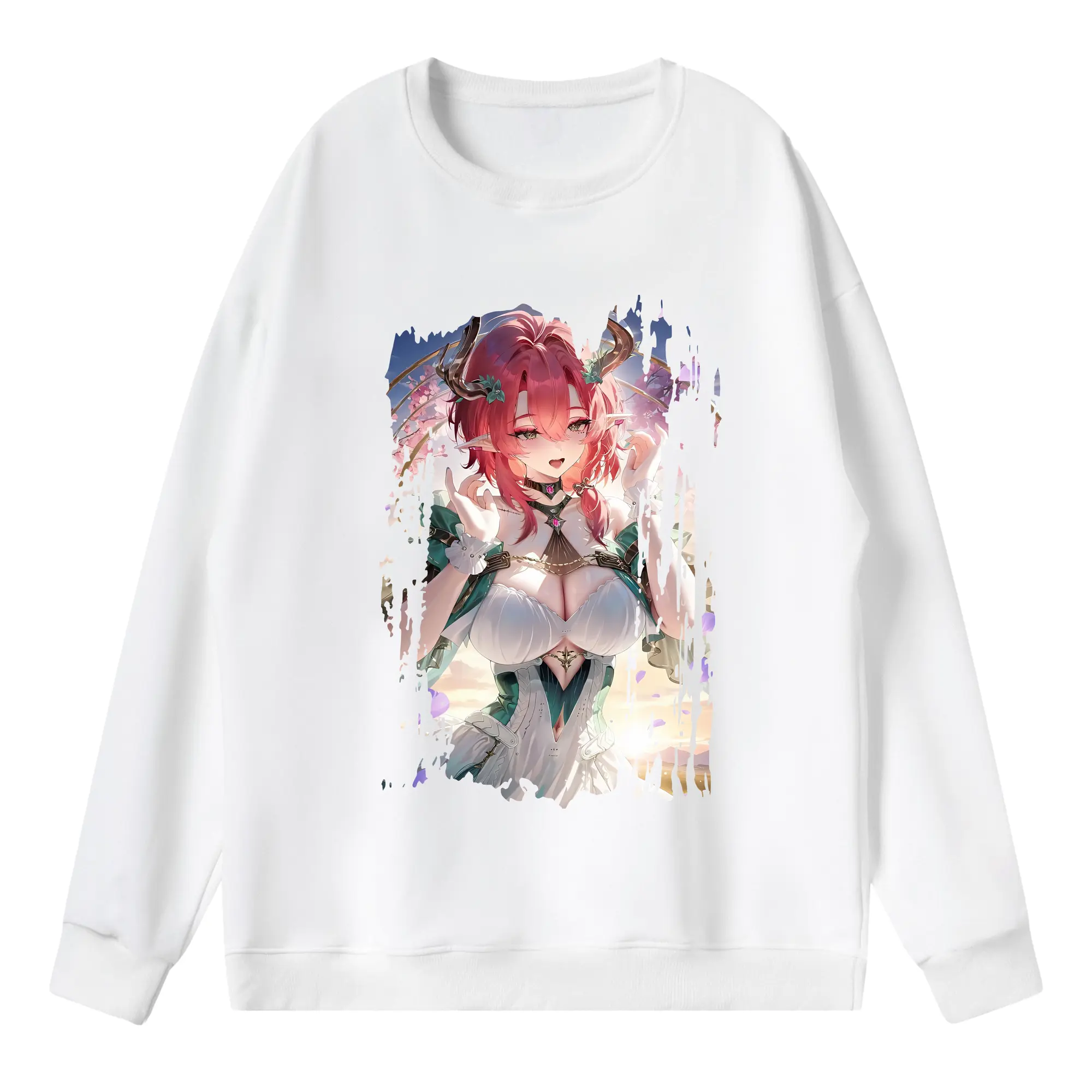 鳴潮 グッズ シャコンヌ - 薄手 クルーネック スウェット 裏毛260g · ポリエステル 春秋向け カジュアル 男女兼用 · トレーナー デイリー スポーツ 散歩に最適