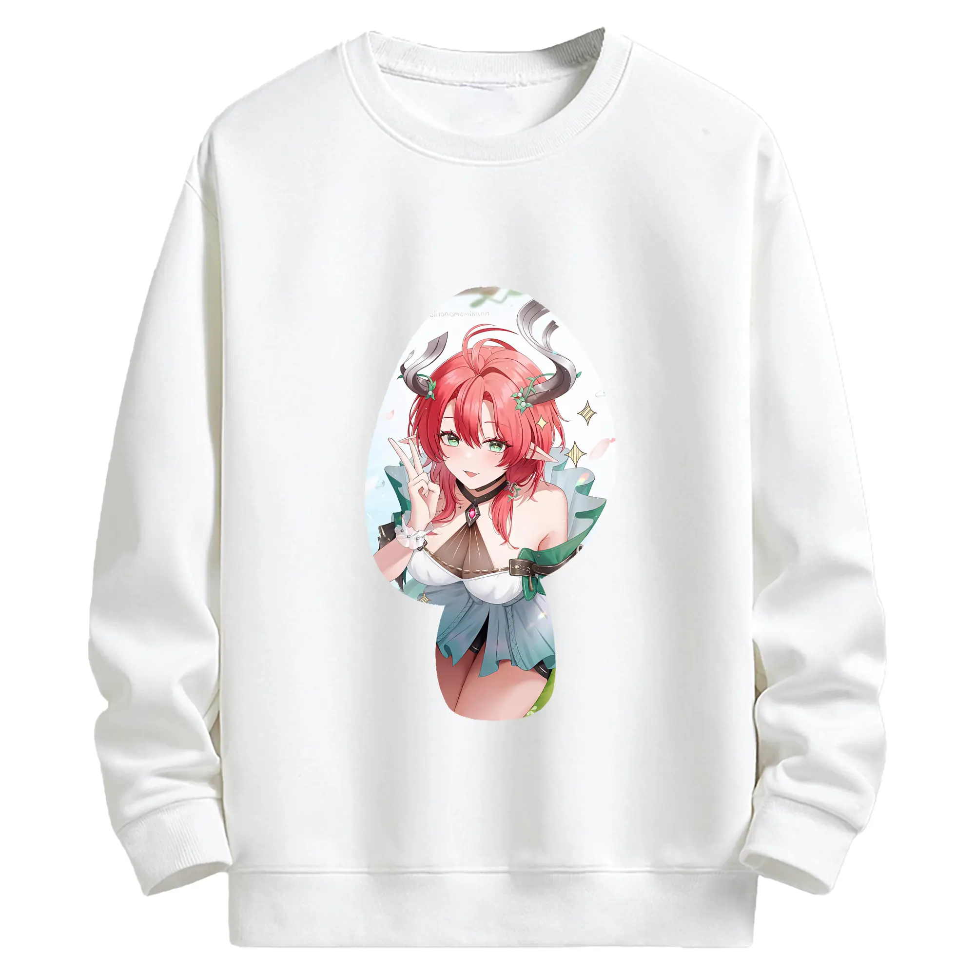 鳴潮 グッズ シャコンヌ - キッズ クルーネックスウェットシャツ ・ フロントプリント ・ 綿80％ ポリエステル20％ ・ 快適 通学 スポーツ 日常使い お散歩用