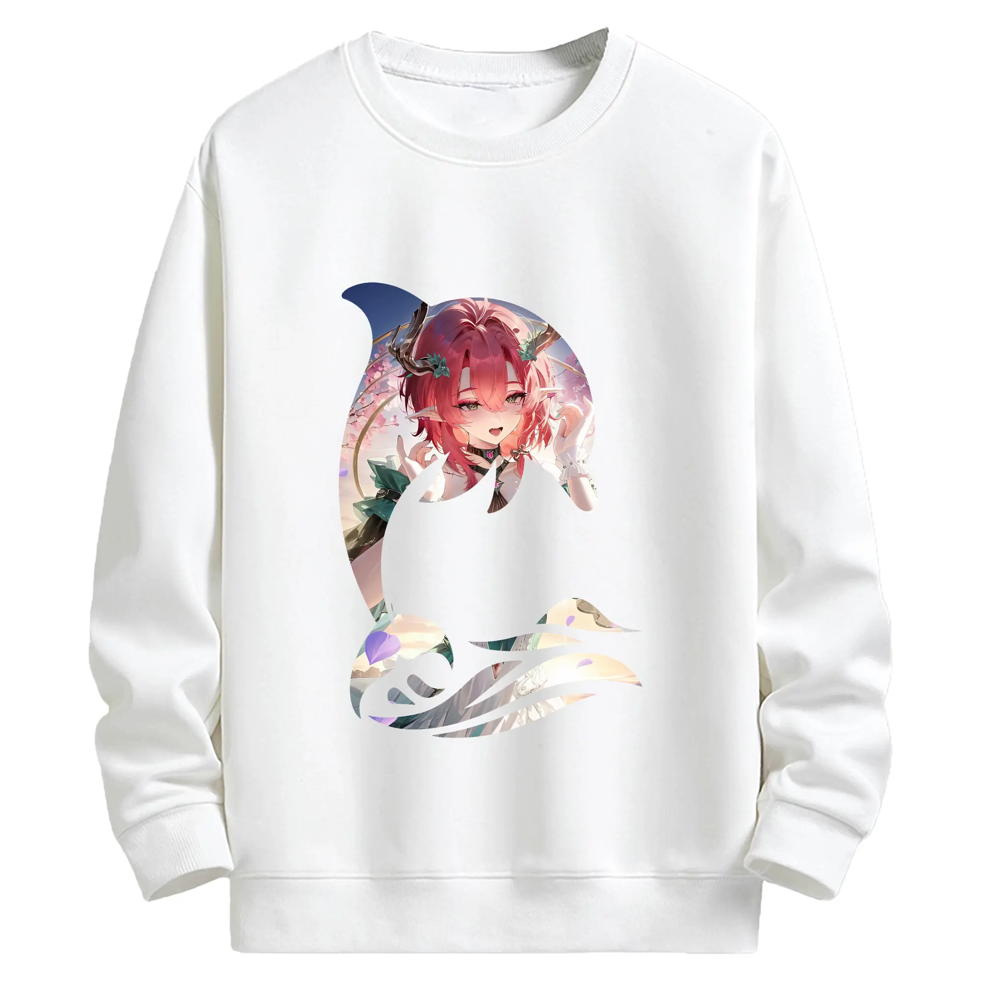 鳴潮 グッズ シャコンヌ - キッズ クルーネックスウェットシャツ ・ フロントプリント ・ 綿80％ ポリエステル20％ ・ 快適 通学 スポーツ 日常使い お散歩用