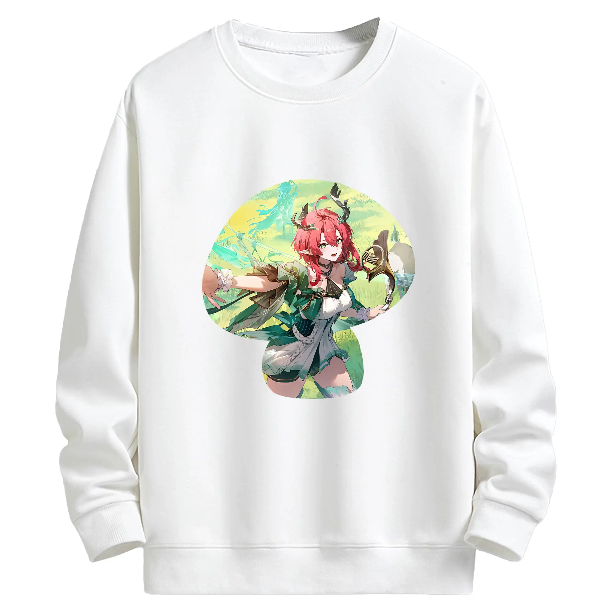 鳴潮 グッズ シャコンヌ - キッズ クルーネックスウェットシャツ ・ フロントプリント ・ 綿80％ ポリエステル20％ ・ 快適 通学 スポーツ 日常使い お散歩用