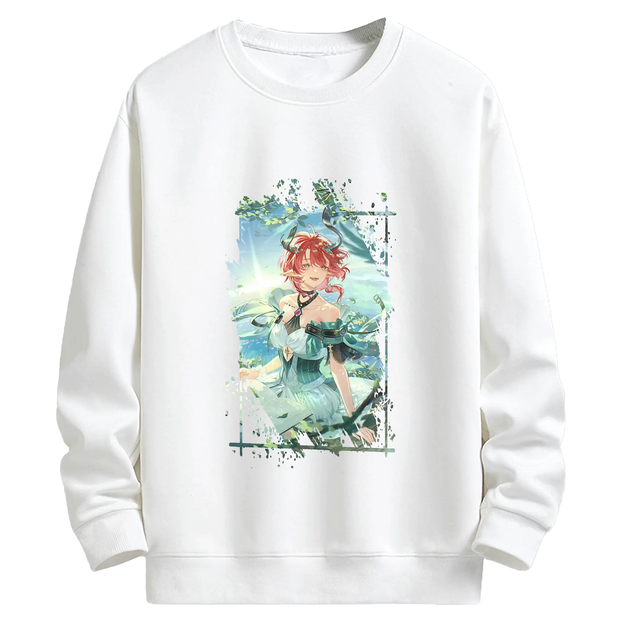 鳴潮 グッズ シャコンヌ - キッズ クルーネックスウェットシャツ ・ フロントプリント ・ 綿80％ ポリエステル20％ ・ 快適 通学 スポーツ 日常使い お散歩用