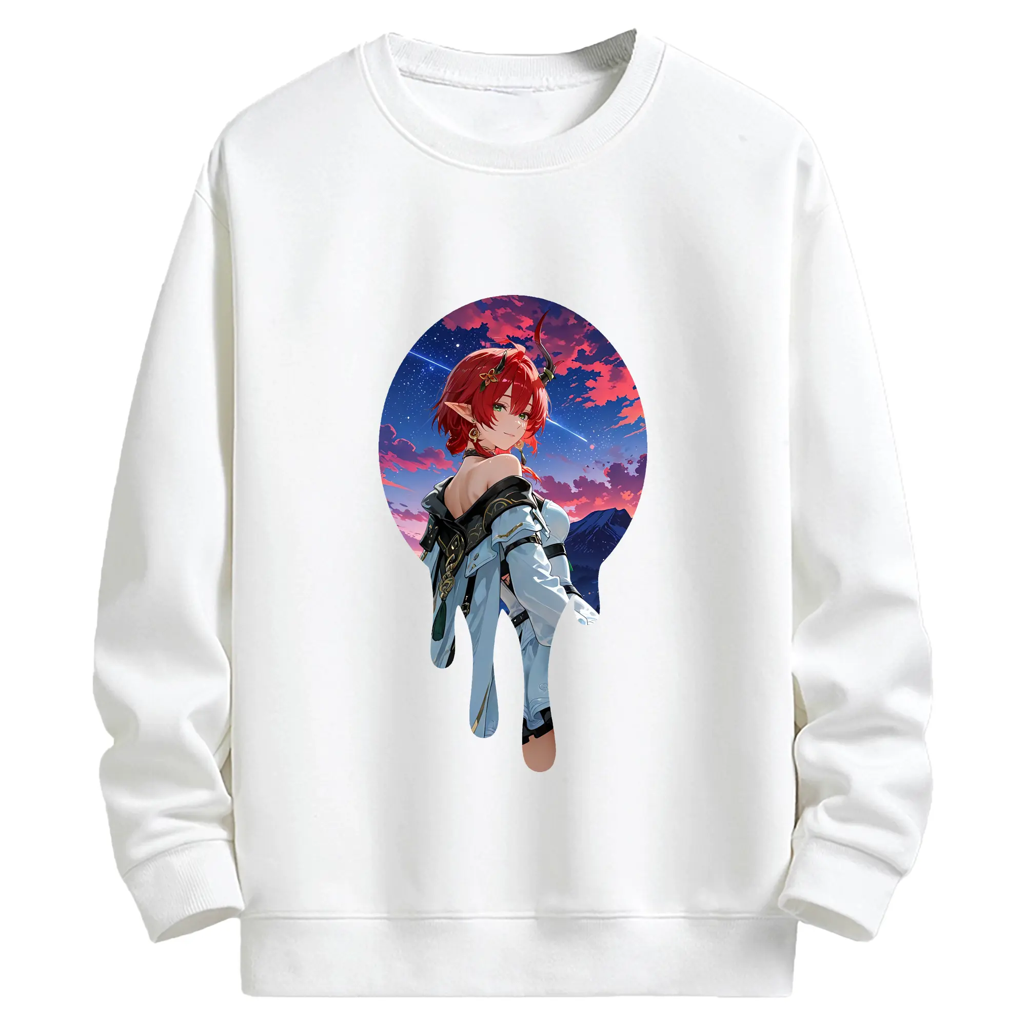 鳴潮 グッズ シャコンヌ - キッズ クルーネックスウェットシャツ ・ フロントプリント ・ 綿80％ ポリエステル20％ ・ 快適 通学 スポーツ 日常使い お散歩用