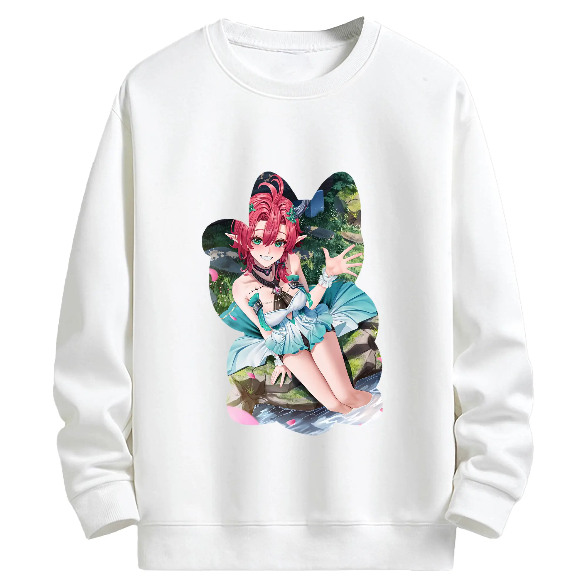 鳴潮 グッズ シャコンヌ - キッズ クルーネックスウェットシャツ ・ フロントプリント ・ 綿80％ ポリエステル20％ ・ 快適 通学 スポーツ 日常使い お散歩用