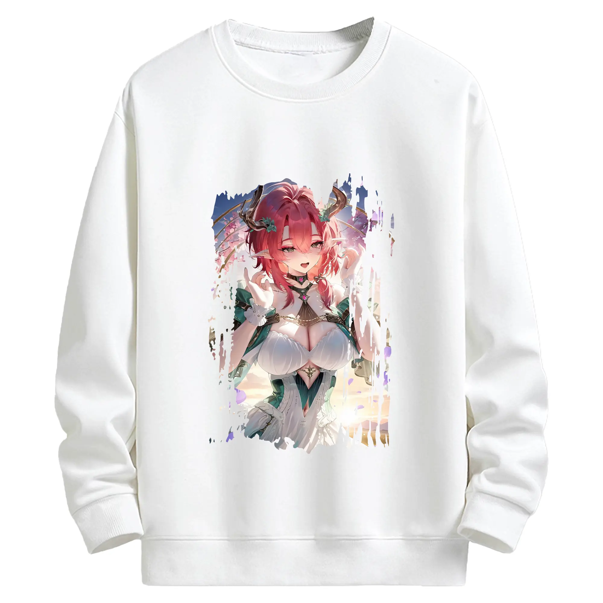 鳴潮 グッズ シャコンヌ - キッズ クルーネックスウェットシャツ ・ フロントプリント ・ 綿80％ ポリエステル20％ ・ 快適 通学 スポーツ 日常使い お散歩用