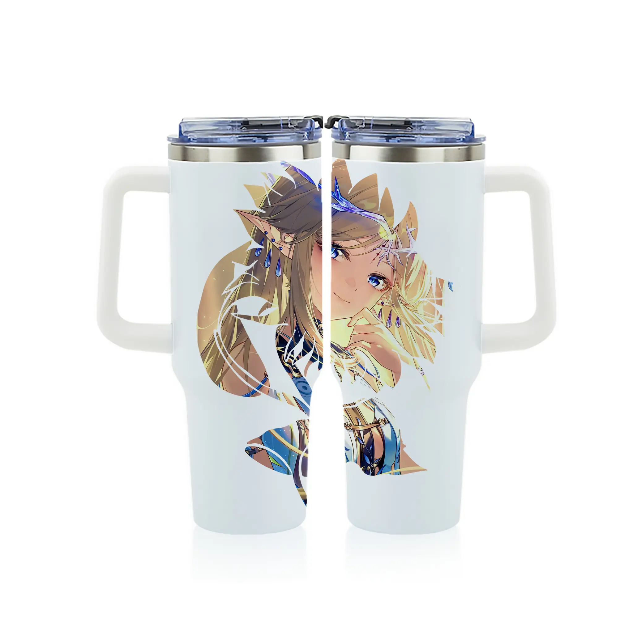 鳴潮 グッズ カルテジア - 1200mL フルプリント車用タンブラー ・ 304ステンレス 内側 ・ 201ステンレス 外側 ・ 保温 保冷 ・ 通勤 ドライブ アウトドア用