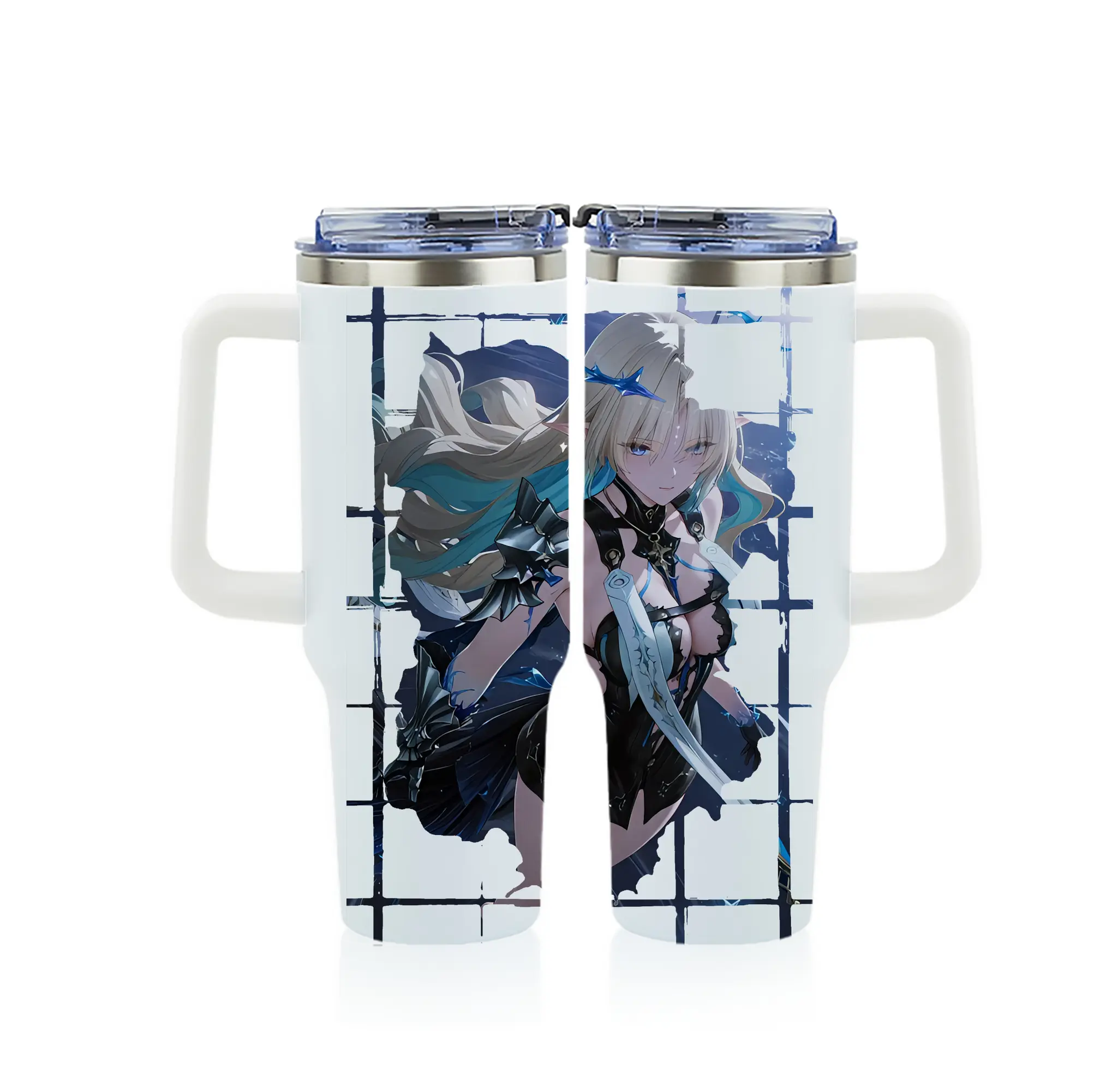 鳴潮 グッズ カルテジア - 1200mL フルプリント車用タンブラー ・ 304ステンレス 内側 ・ 201ステンレス 外側 ・ 保温 保冷 ・ 通勤 ドライブ アウトドア用