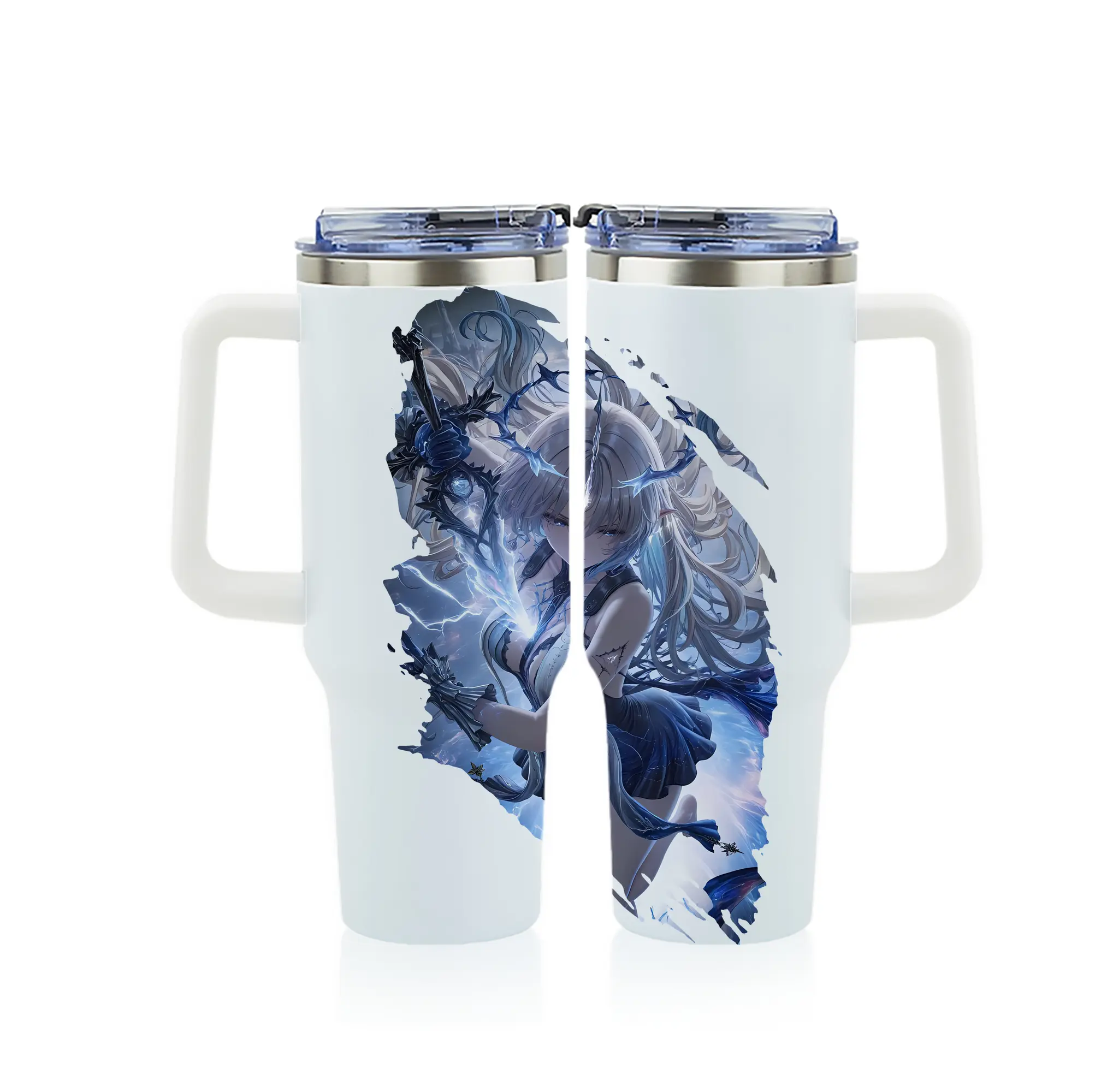 鳴潮 グッズ カルテジア - 1200mL フルプリント車用タンブラー ・ 304ステンレス 内側 ・ 201ステンレス 外側 ・ 保温 保冷 ・ 通勤 ドライブ アウトドア用