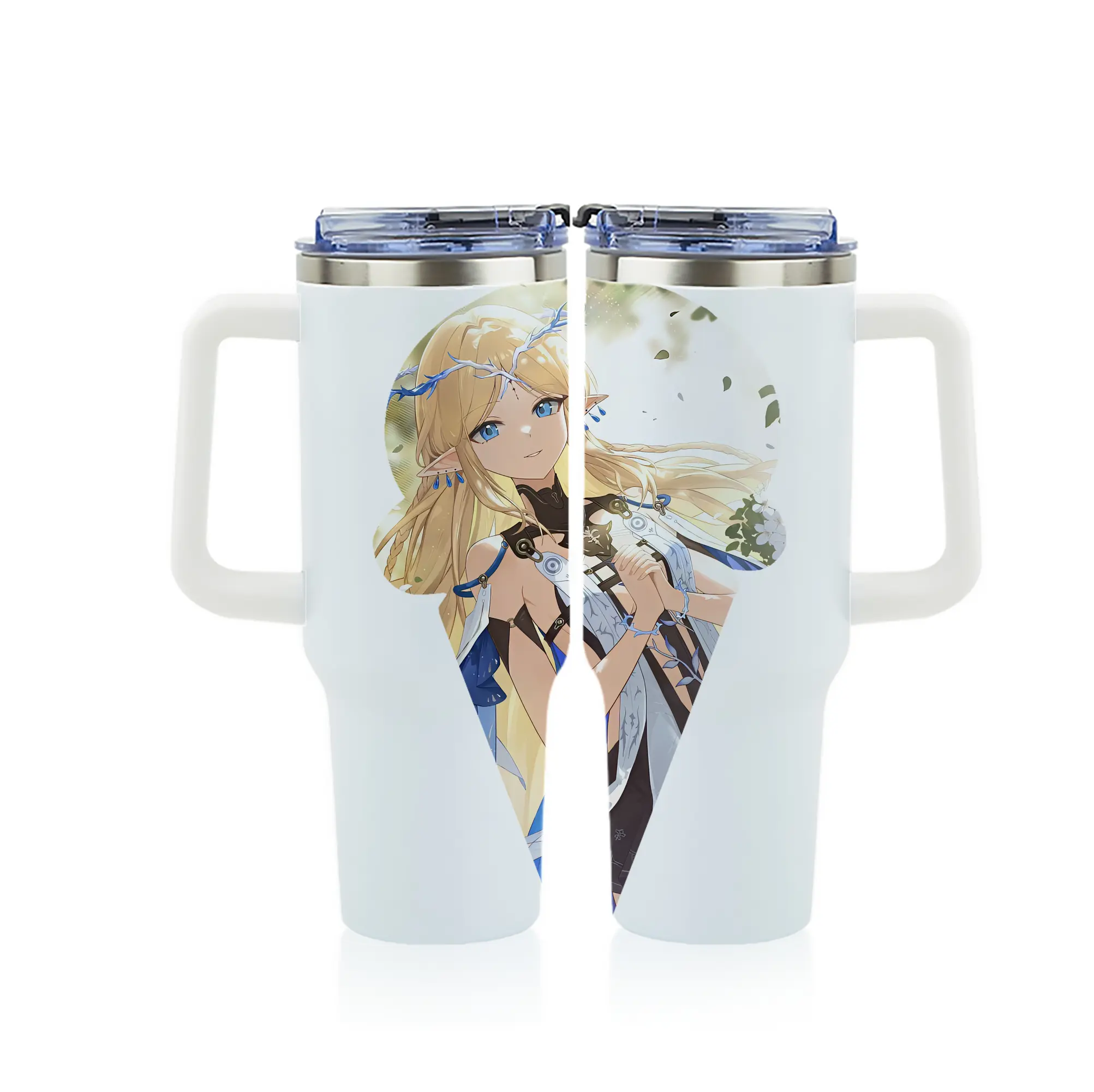 鳴潮 グッズ カルテジア - 1200mL フルプリント車用タンブラー ・ 304ステンレス 内側 ・ 201ステンレス 外側 ・ 保温 保冷 ・ 通勤 ドライブ アウトドア用