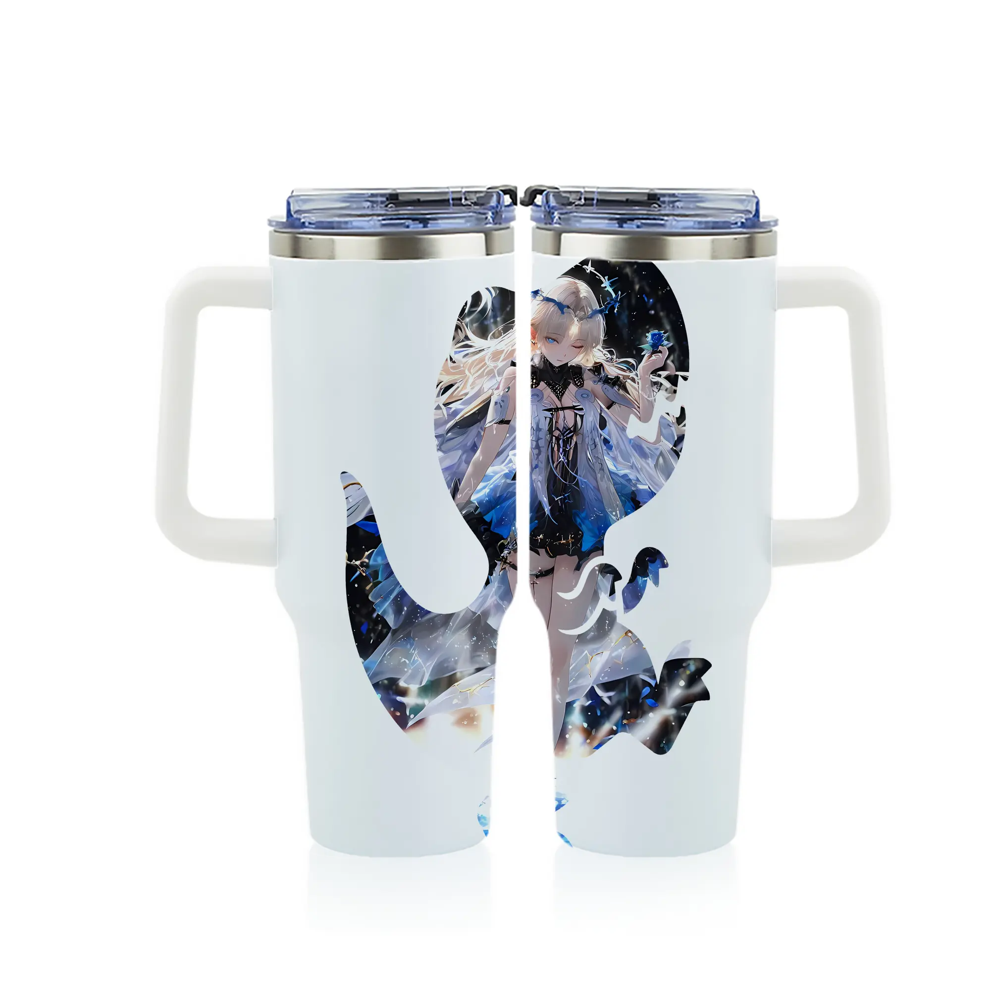 鳴潮 グッズ カルテジア - 1200mL フルプリント車用タンブラー ・ 304ステンレス 内側 ・ 201ステンレス 外側 ・ 保温 保冷 ・ 通勤 ドライブ アウトドア用