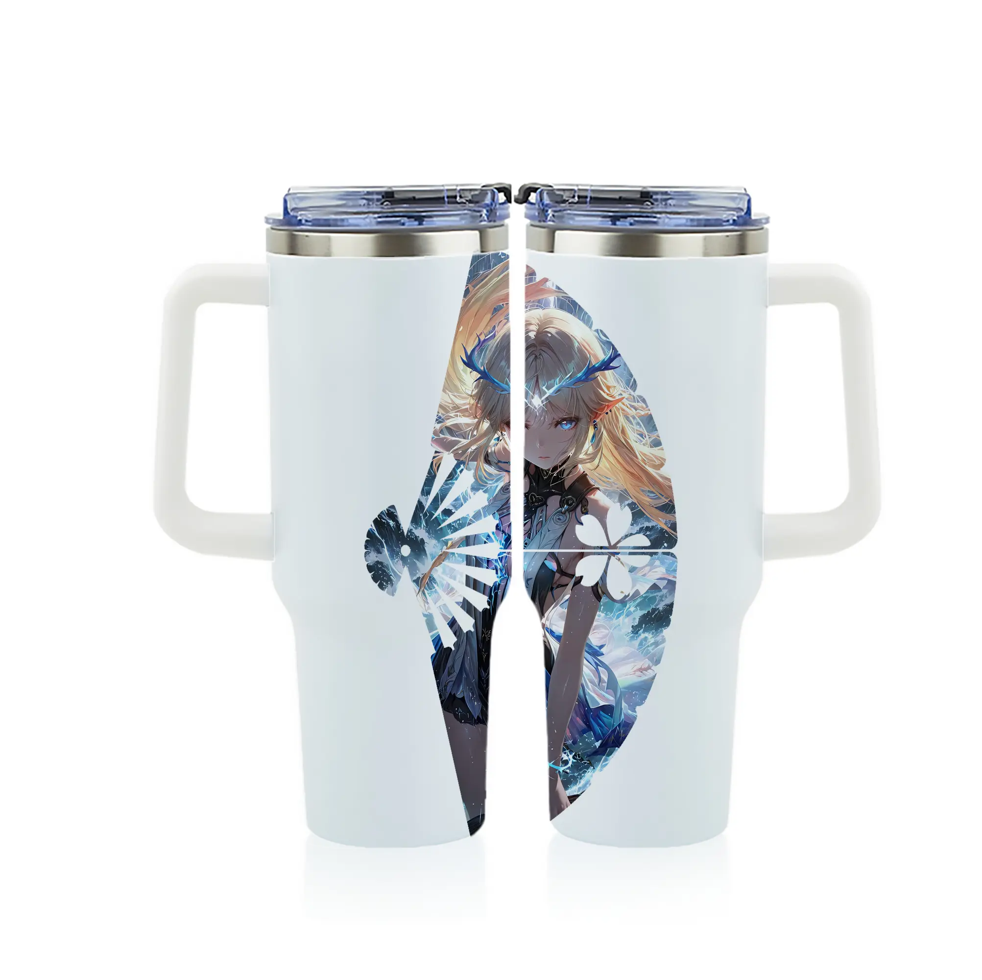 鳴潮 グッズ カルテジア - 1200mL フルプリント車用タンブラー ・ 304ステンレス 内側 ・ 201ステンレス 外側 ・ 保温 保冷 ・ 通勤 ドライブ アウトドア用