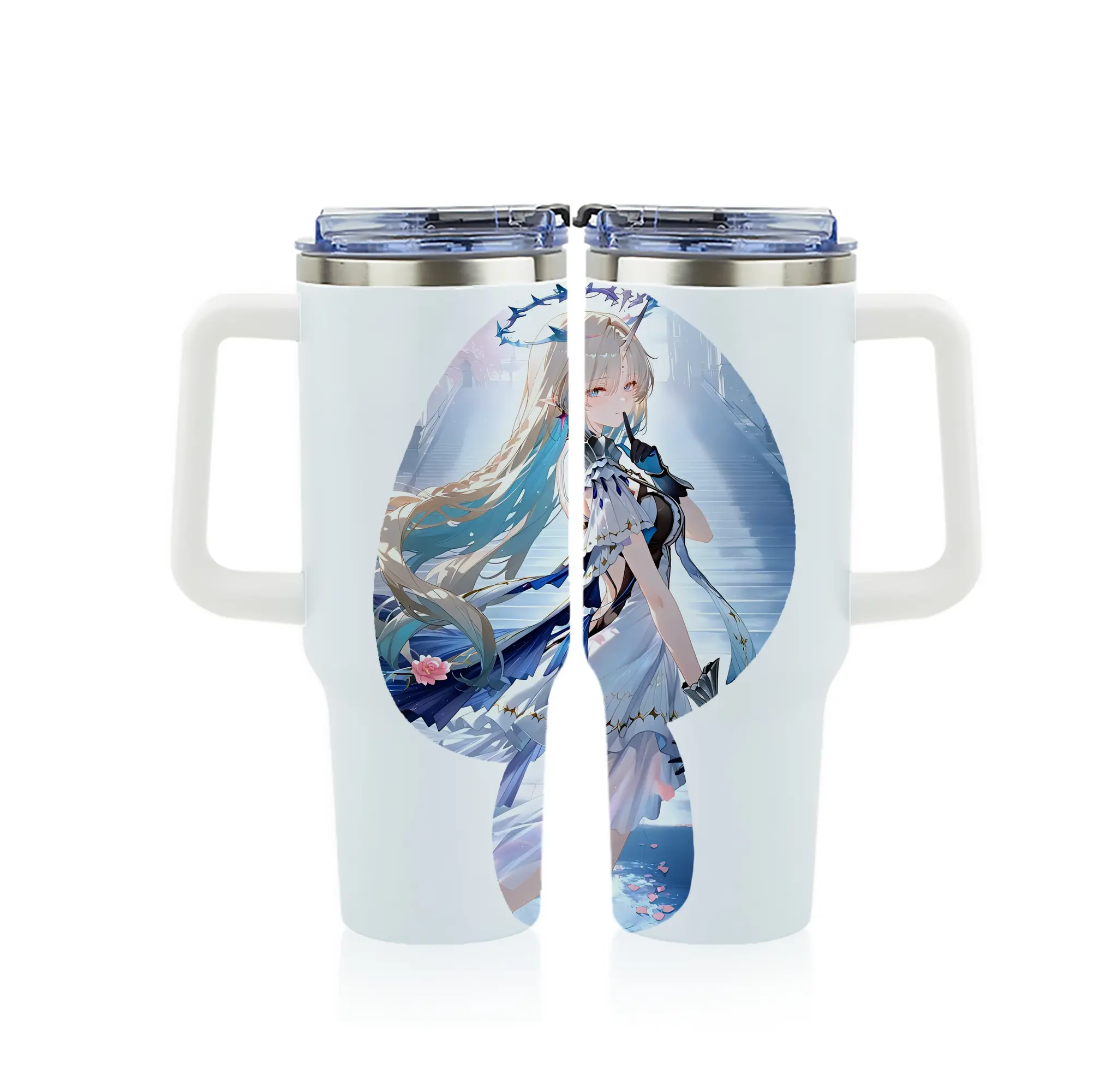 鳴潮 グッズ カルテジア - 1200mL フルプリント車用タンブラー ・ 304ステンレス 内側 ・ 201ステンレス 外側 ・ 保温 保冷 ・ 通勤 ドライブ アウトドア用