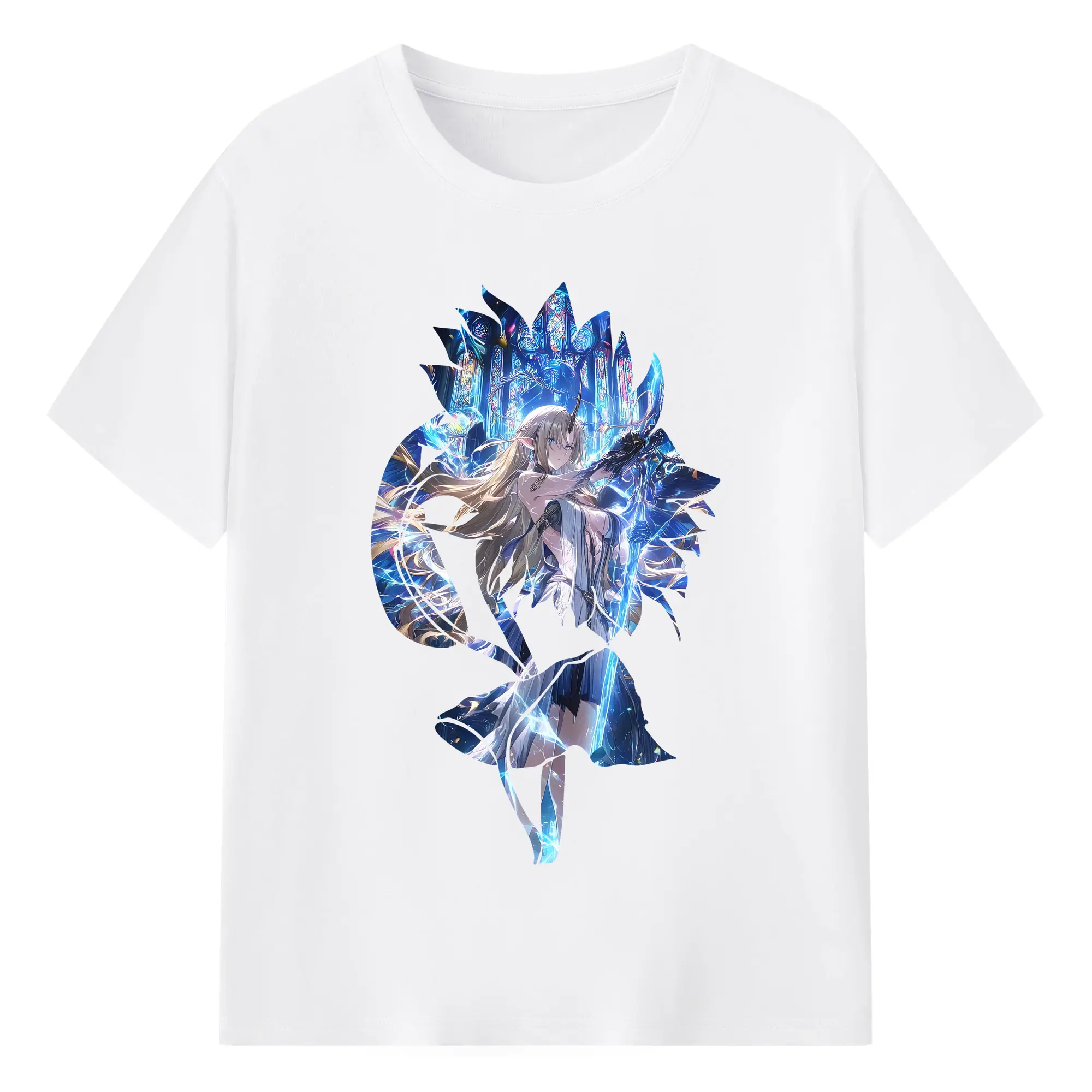 鳴潮 グッズ カルテジア - 綿100％ 半袖Tシャツ ・ フロントプリント ・ 快適 通気性 ・ 日常使い 散歩 スポーツ用