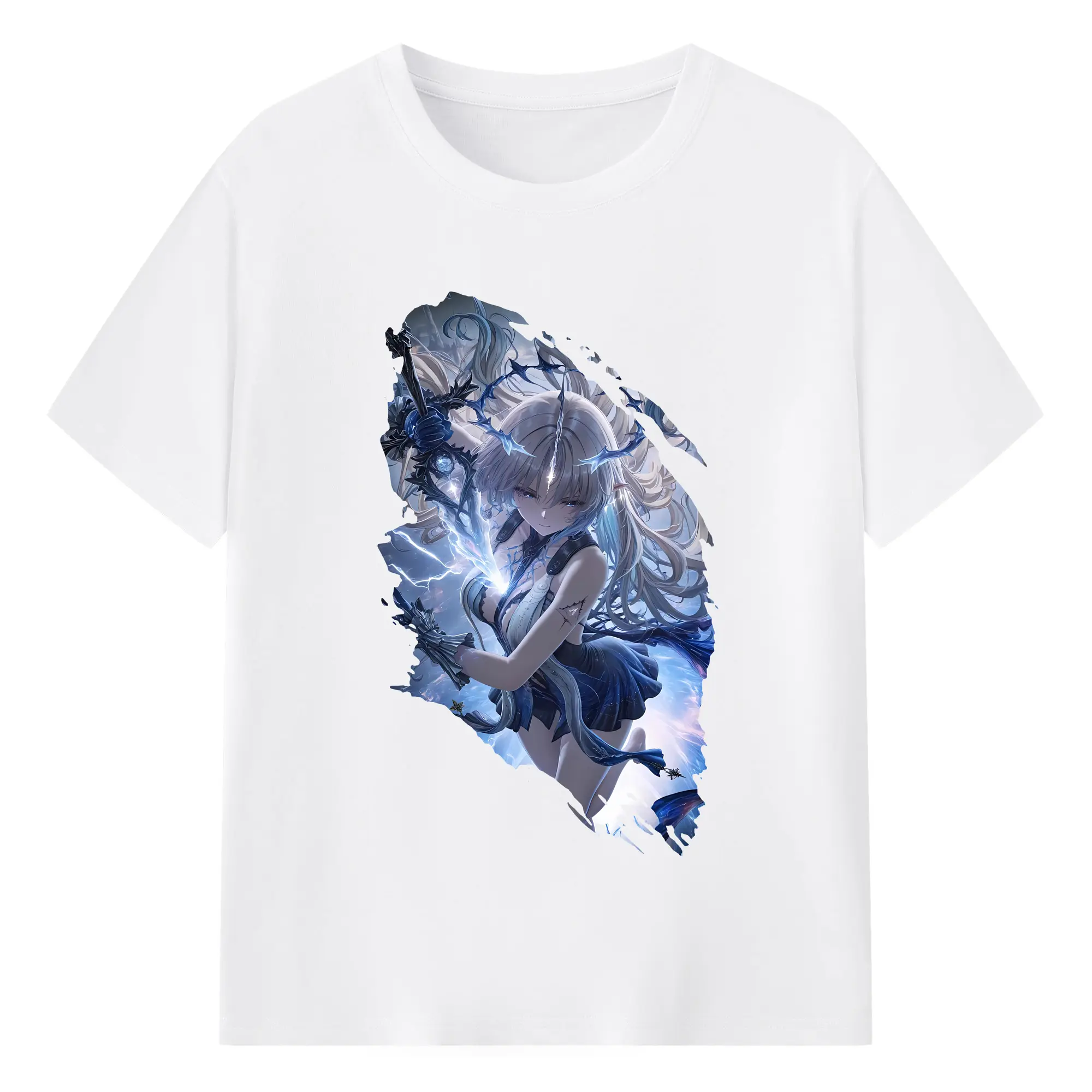 鳴潮 グッズ カルテジア - 綿100％ 半袖Tシャツ ・ フロントプリント ・ 快適 通気性 ・ 日常使い 散歩 スポーツ用