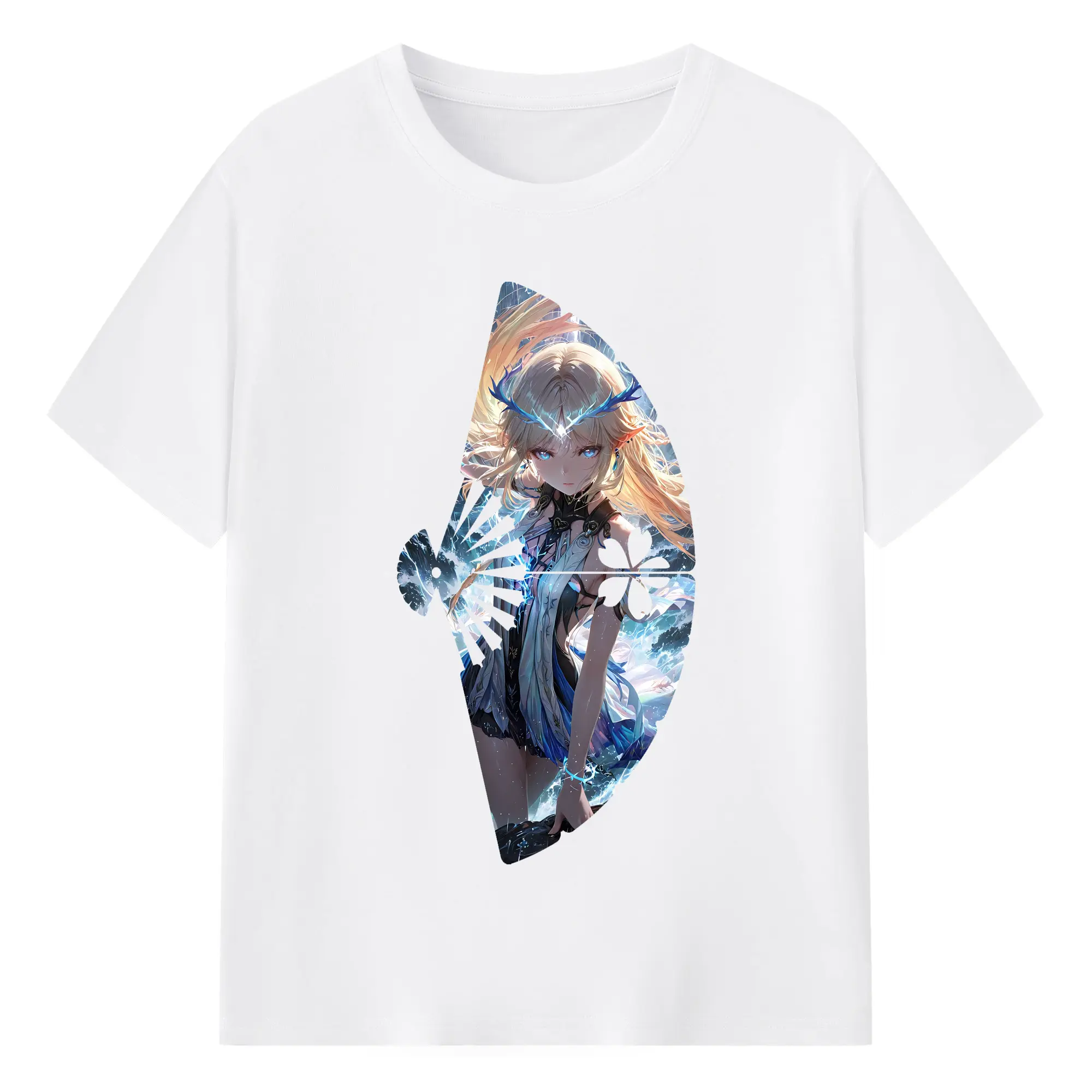 鳴潮 グッズ カルテジア - 綿100％ 半袖Tシャツ ・ フロントプリント ・ 快適 通気性 ・ 日常使い 散歩 スポーツ用