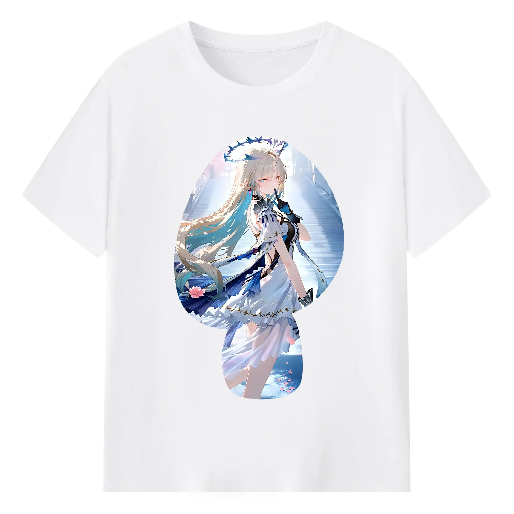 鳴潮 グッズ カルテジア - 綿100％ 半袖Tシャツ ・ フロントプリント ・ 快適 通気性 ・ 日常使い 散歩 スポーツ用