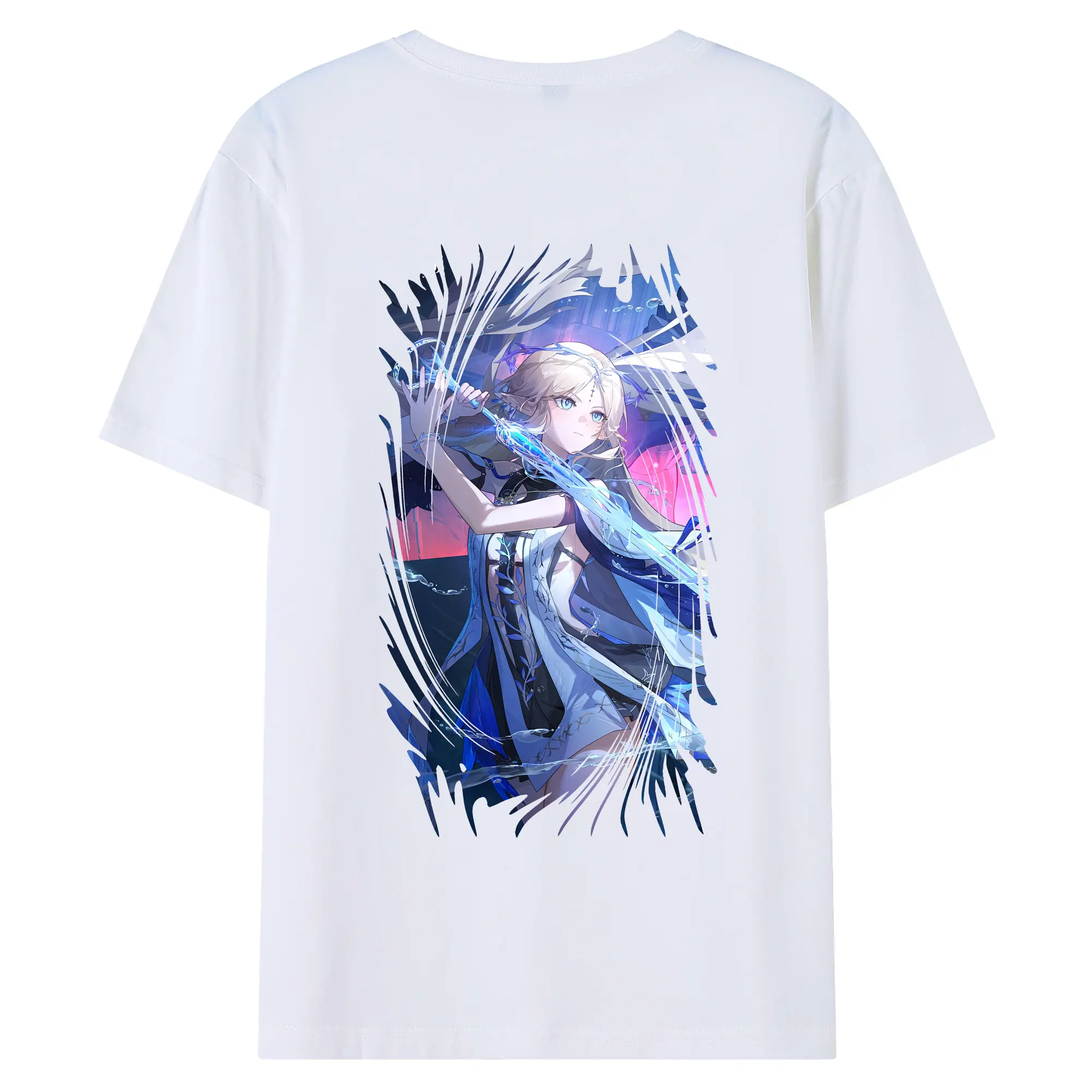 鳴潮 グッズ カルテジア - 綿100％ 半袖Tシャツ ・ バックプリント ・ 快適 通気性 ・ 日常使い 散歩 スポーツ用