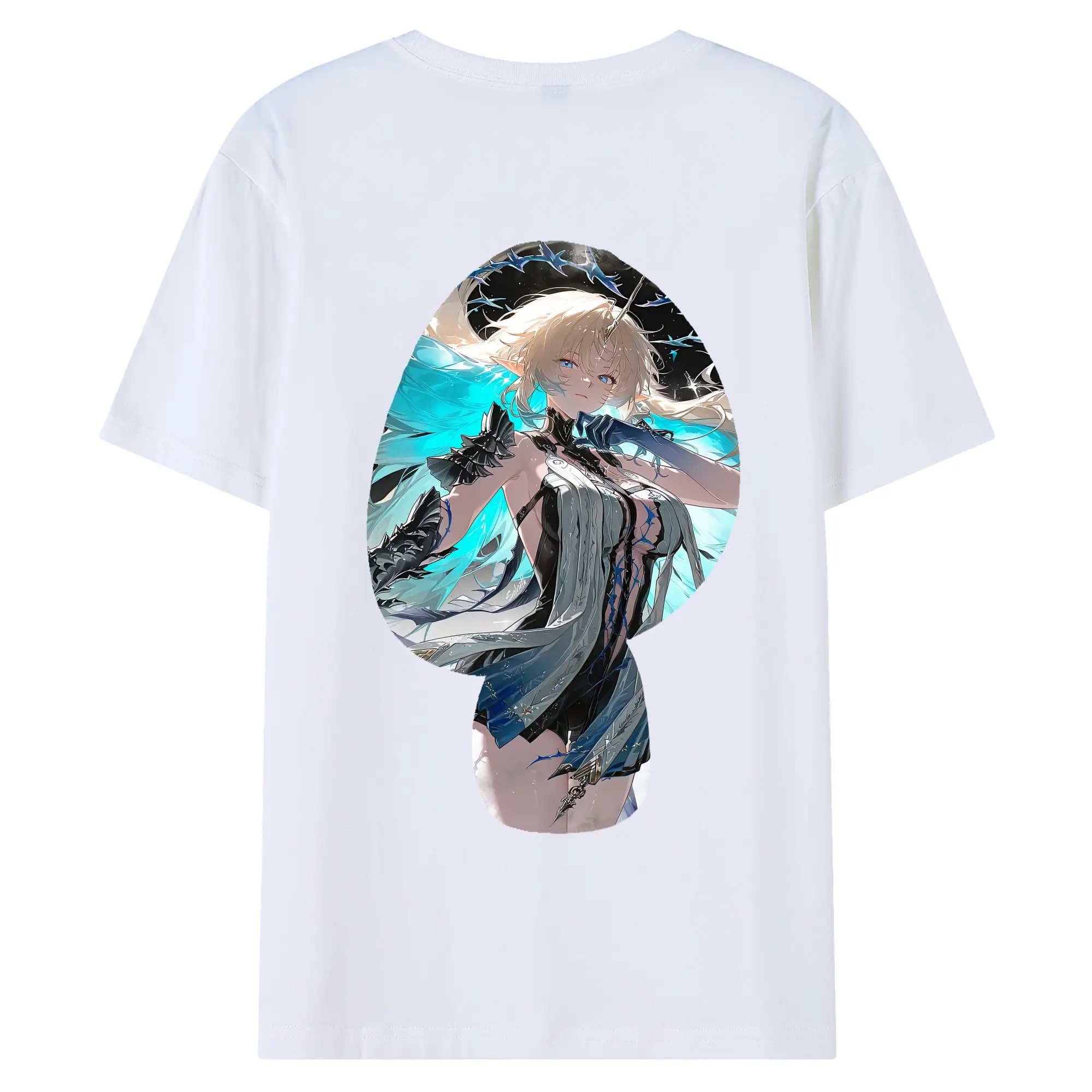 鳴潮 グッズ カルテジア - 綿100％ 半袖Tシャツ ・ バックプリント ・ 快適 通気性 ・ 日常使い 散歩 スポーツ用