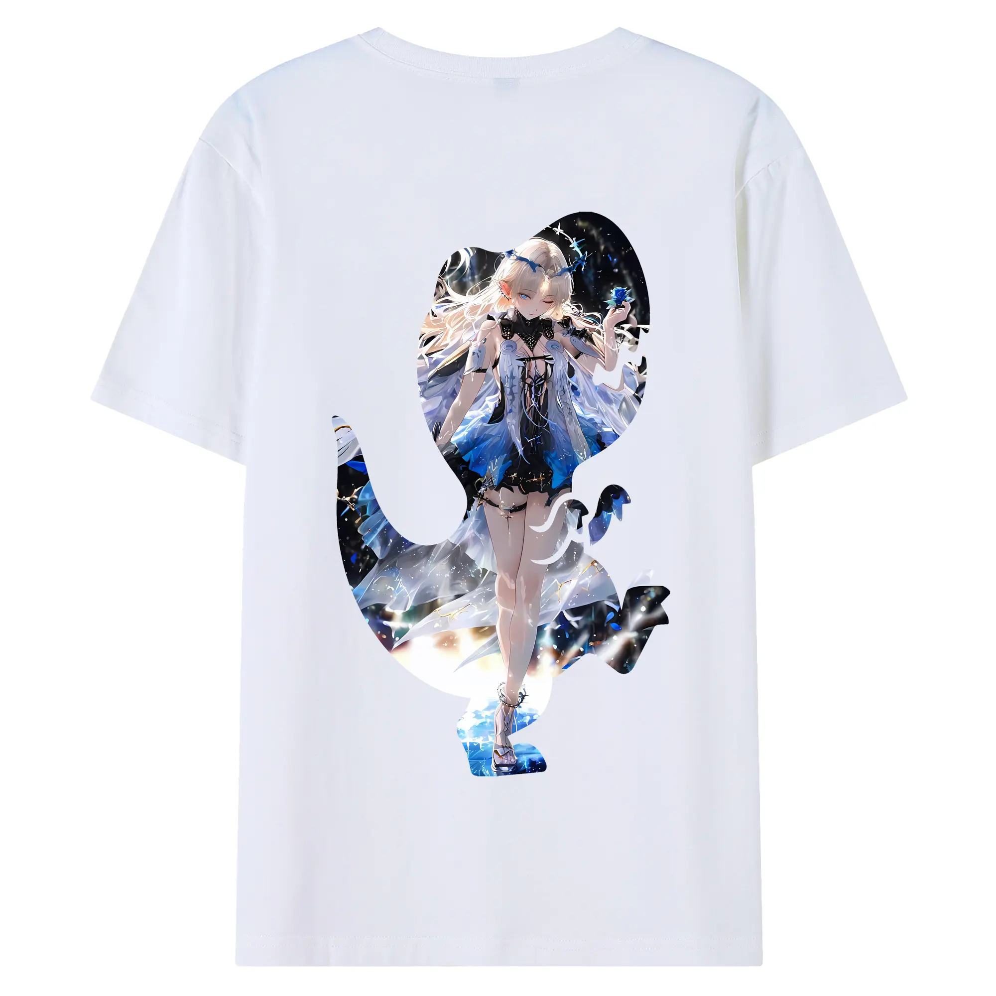 鳴潮 グッズ カルテジア - 綿100％ 半袖Tシャツ ・ バックプリント ・ 快適 通気性 ・ 日常使い 散歩 スポーツ用