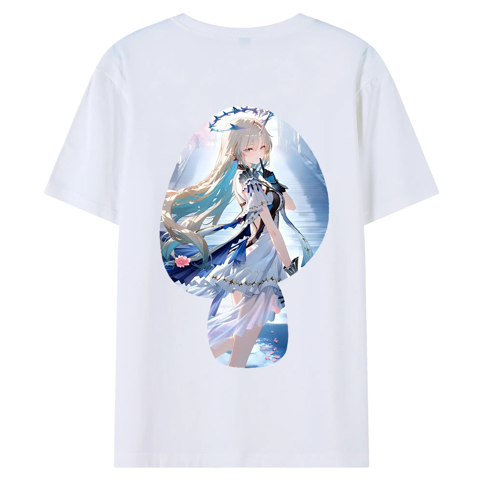 鳴潮 グッズ カルテジア - 綿100％ 半袖Tシャツ ・ バックプリント ・ 快適 通気性 ・ 日常使い 散歩 スポーツ用