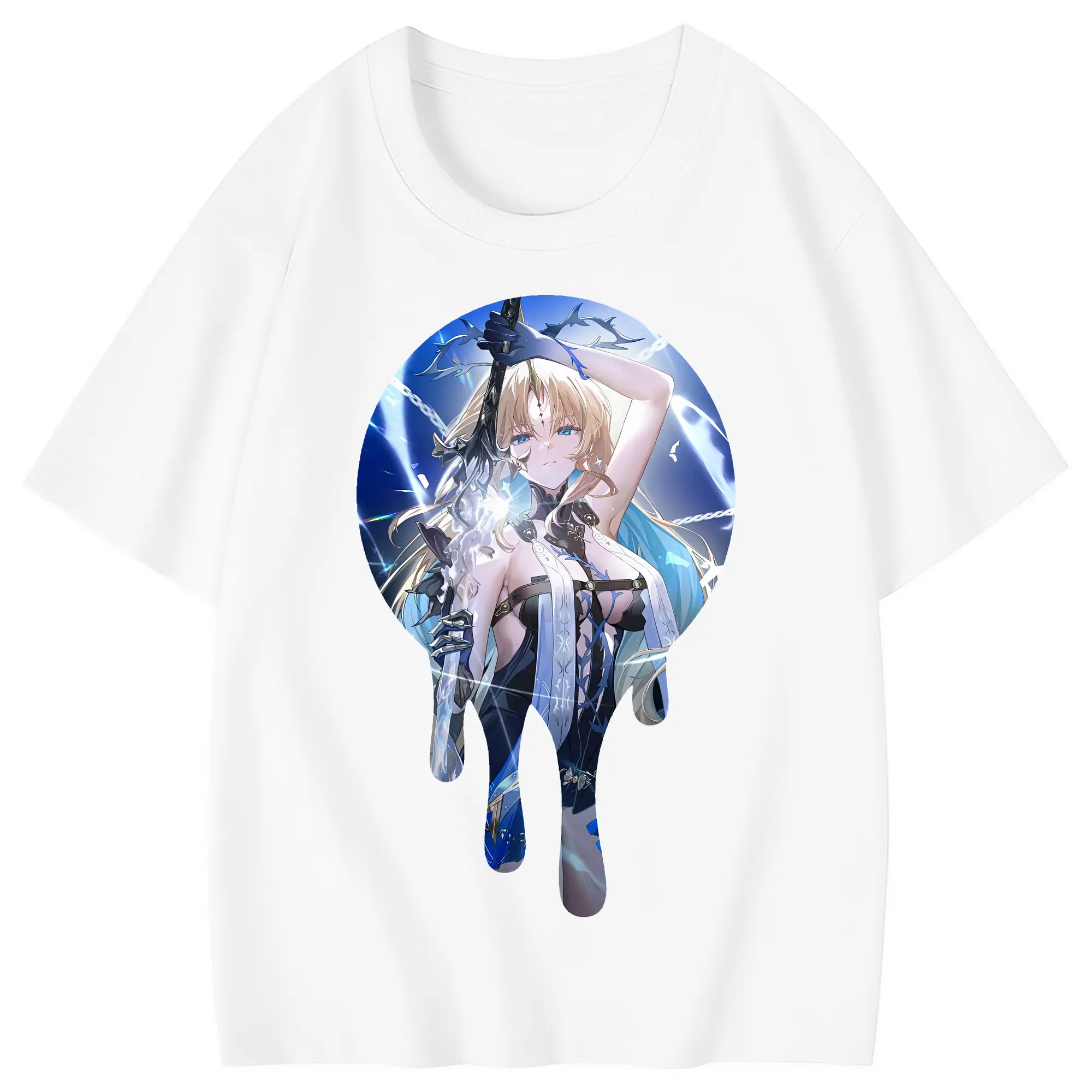 鳴潮 グッズ カルテジア - 綿100％ キッズTシャツ ・ フロントプリント ・ 快適 通気性 ・ スポーツ カジュアル 散歩用
