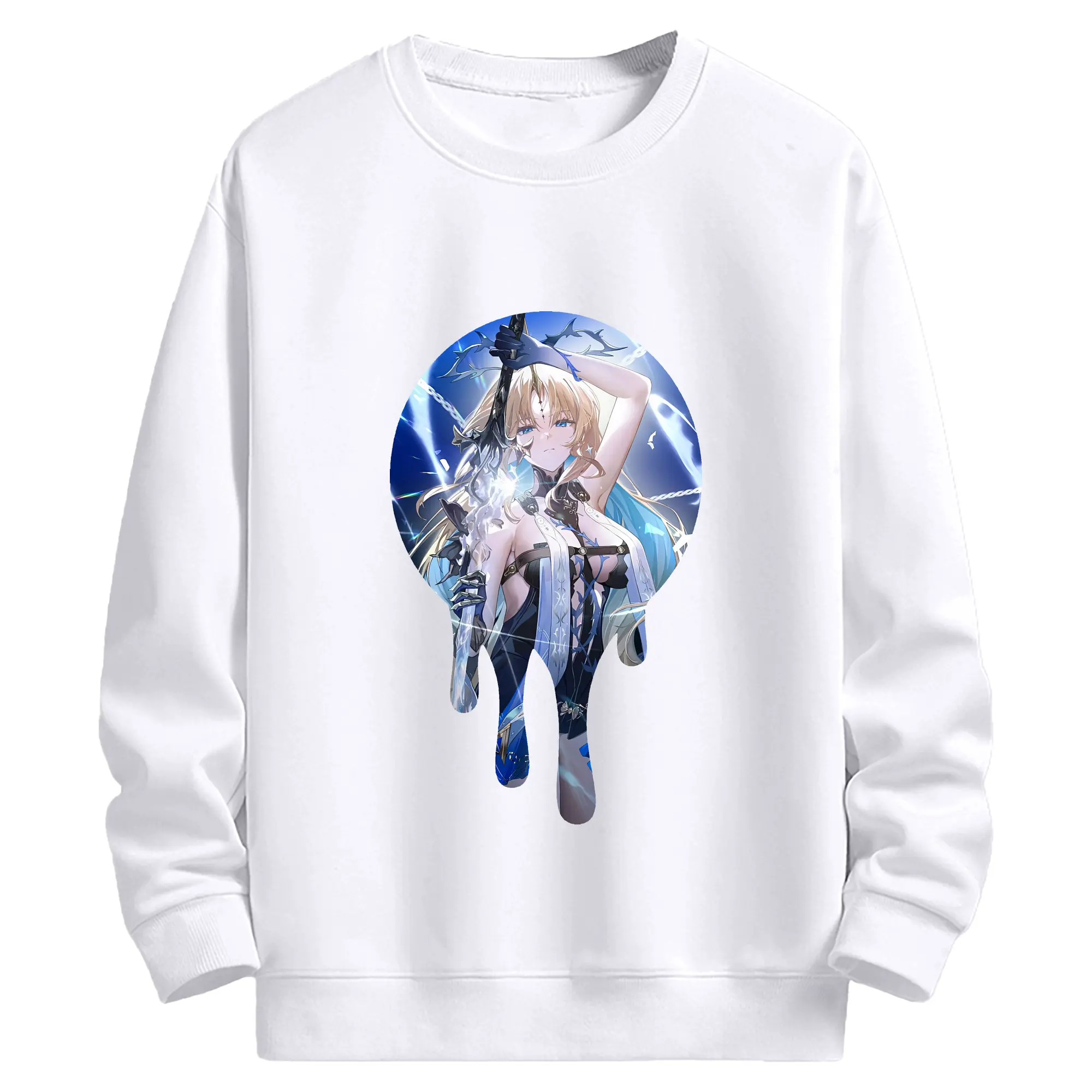 鳴潮 グッズ カルテジア - 高品質 クルーネック スウェット ・ コットン59％ ポリエステル41％ ・ ユニセックス 長袖 トレーナー ・ カジュアル デイリー スポーツ 散歩用