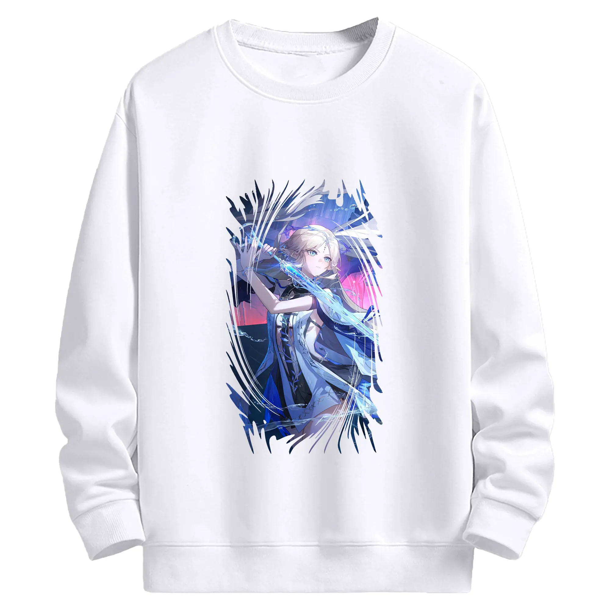 鳴潮 グッズ カルテジア - 高品質 クルーネック スウェット ・ コットン59％ ポリエステル41％ ・ ユニセックス 長袖 トレーナー ・ カジュアル デイリー スポーツ 散歩用