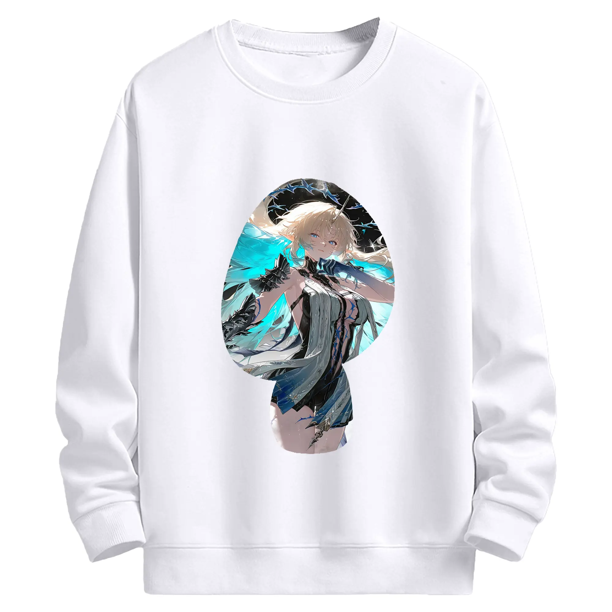 鳴潮 グッズ カルテジア - 高品質 クルーネック スウェット ・ コットン59％ ポリエステル41％ ・ ユニセックス 長袖 トレーナー ・ カジュアル デイリー スポーツ 散歩用