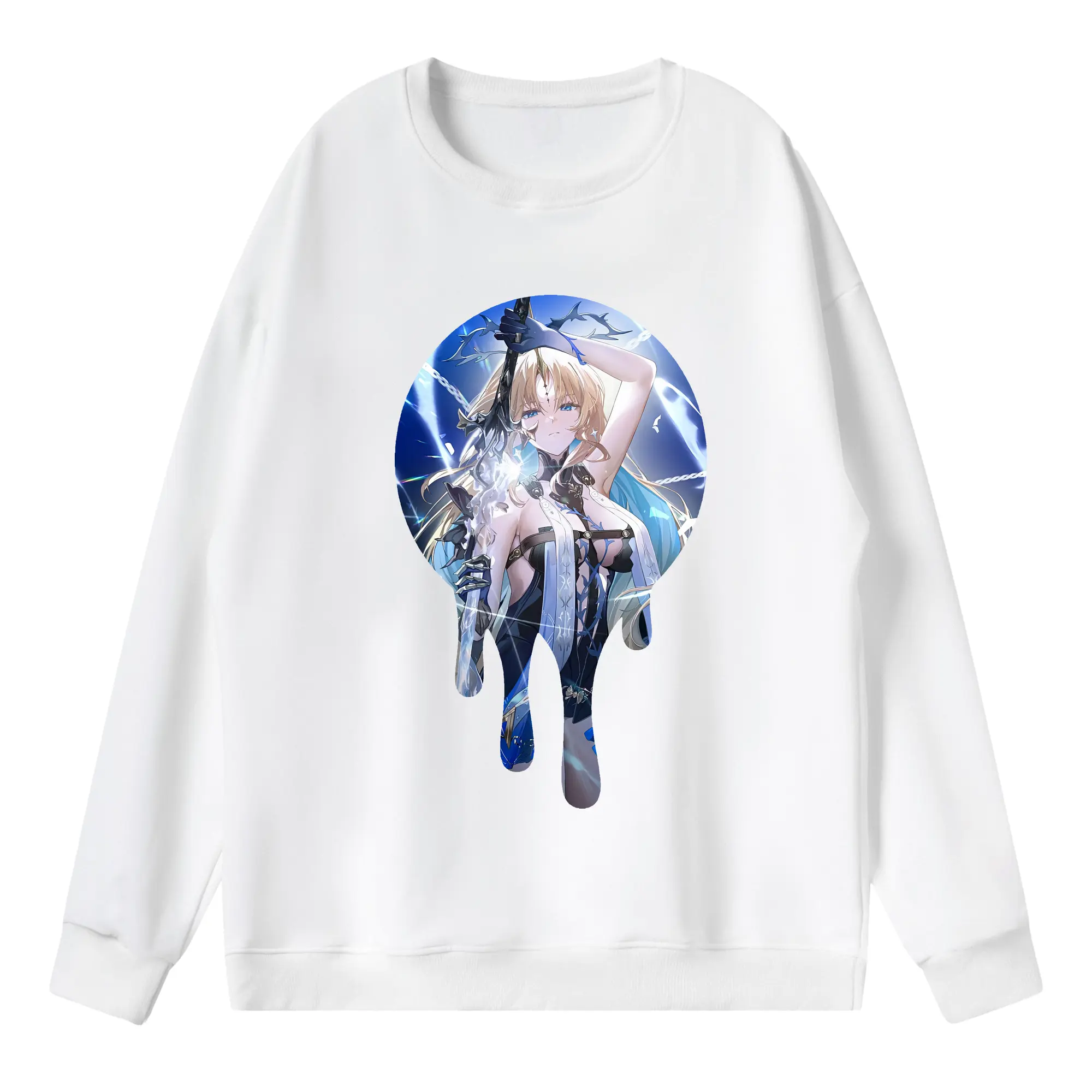 鳴潮 グッズ カルテジア - 薄手 クルーネック スウェット 裏毛260g · ポリエステル 春秋向け カジュアル 男女兼用 · トレーナー デイリー スポーツ 散歩に最適