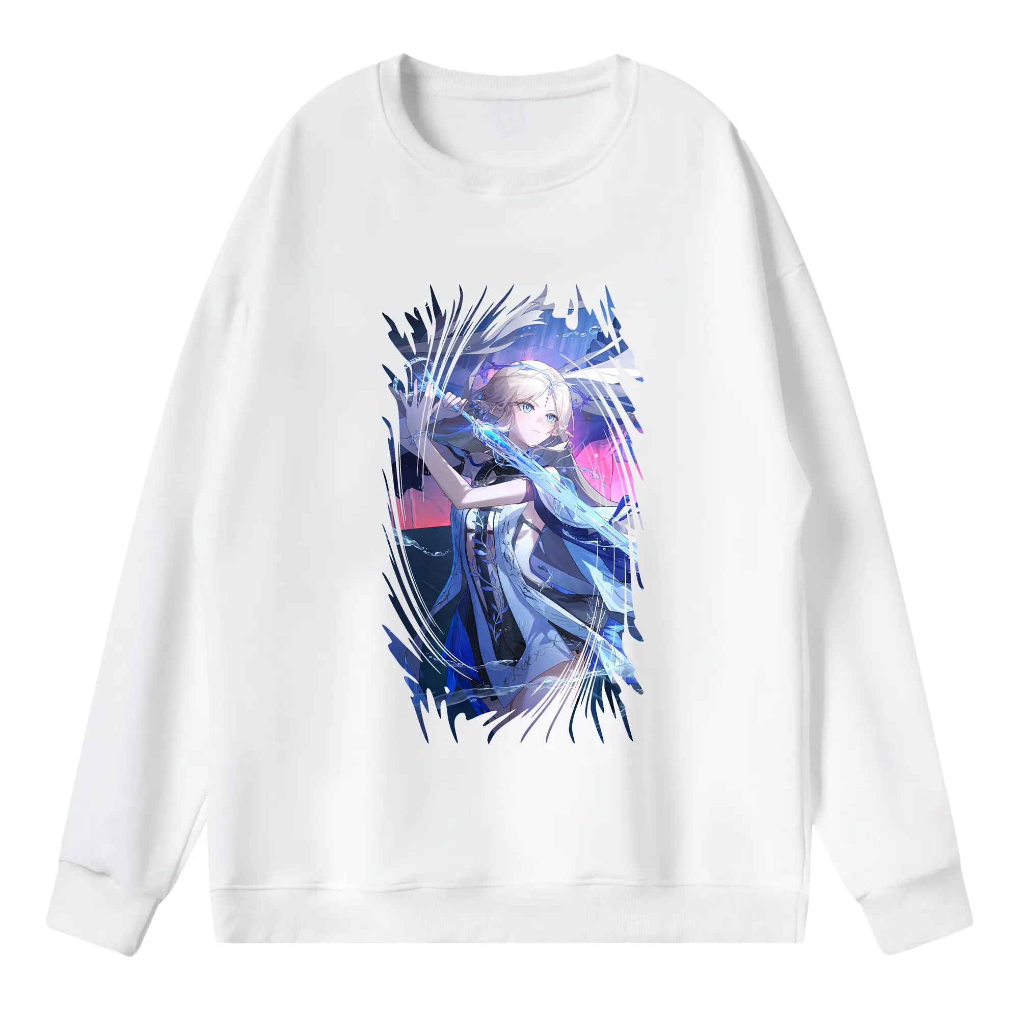 鳴潮 グッズ カルテジア - 薄手 クルーネック スウェット 裏毛260g · ポリエステル 春秋向け カジュアル 男女兼用 · トレーナー デイリー スポーツ 散歩に最適