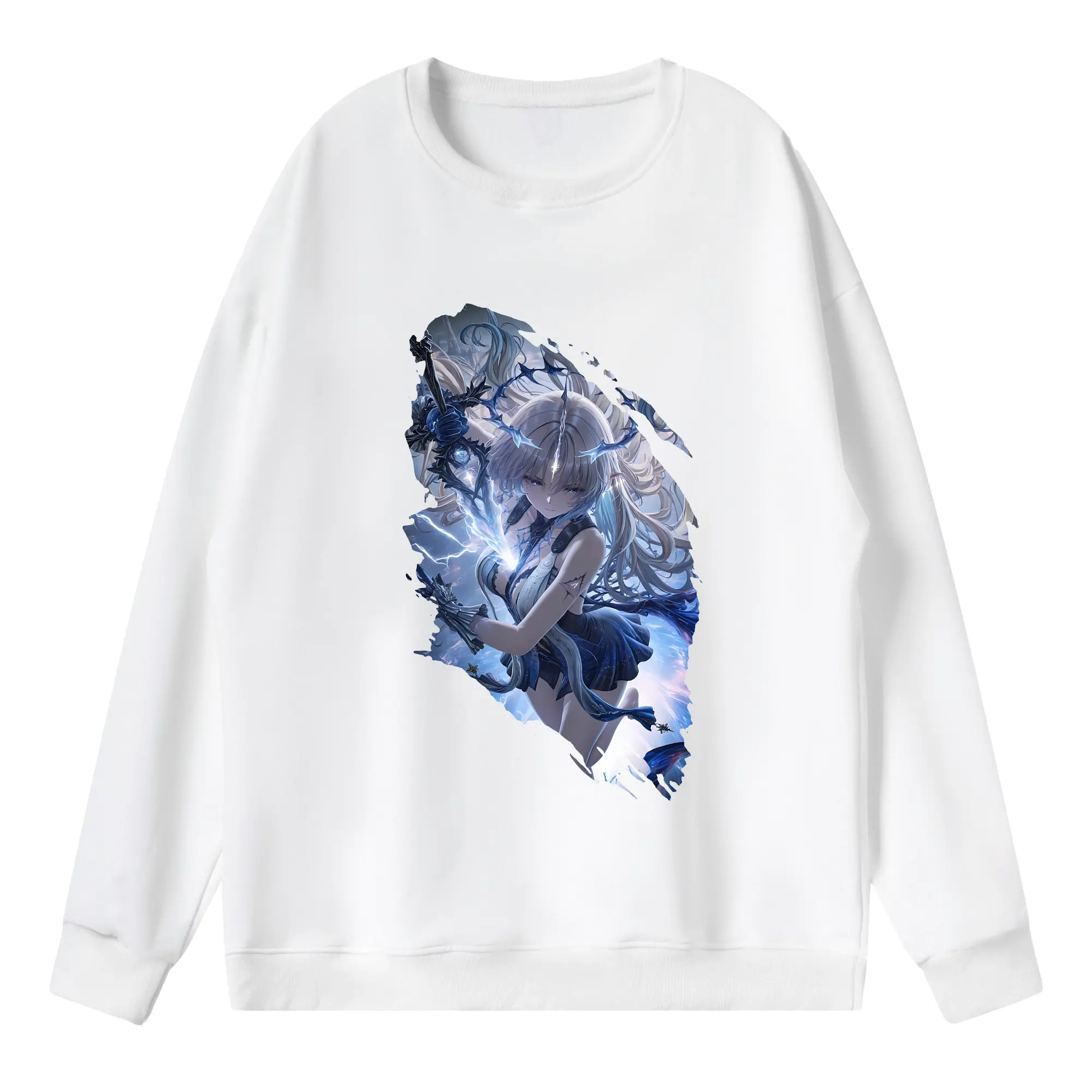 鳴潮 グッズ カルテジア - 薄手 クルーネック スウェット 裏毛260g · ポリエステル 春秋向け カジュアル 男女兼用 · トレーナー デイリー スポーツ 散歩に最適