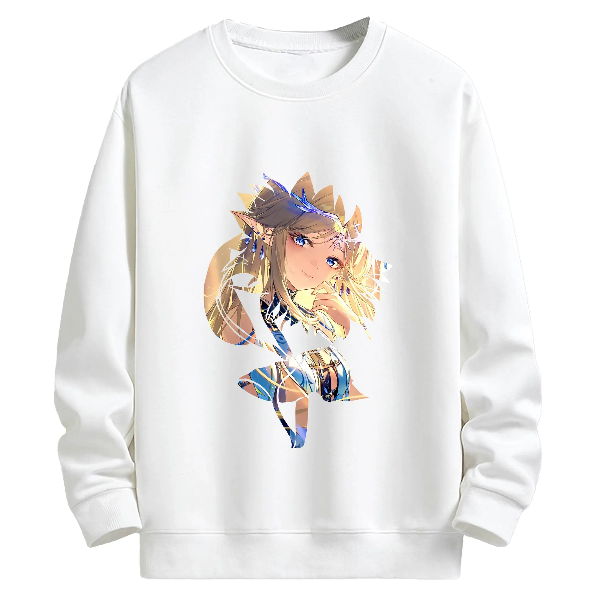 鳴潮 グッズ カルテジア - キッズ クルーネックスウェットシャツ ・ フロントプリント ・ 綿80％ ポリエステル20％ ・ 快適 通学 スポーツ 日常使い お散歩用