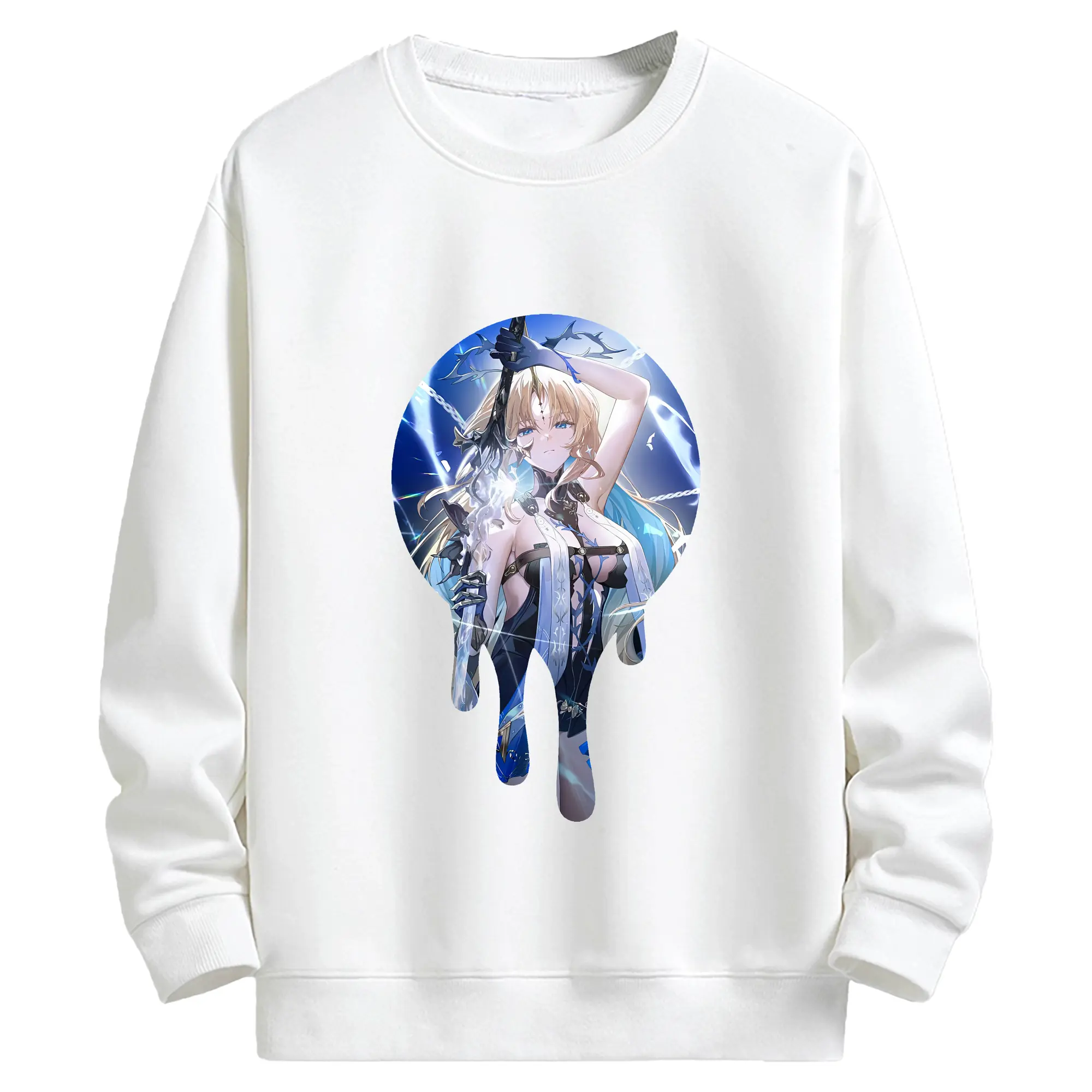 鳴潮 グッズ カルテジア - キッズ クルーネックスウェットシャツ ・ フロントプリント ・ 綿80％ ポリエステル20％ ・ 快適 通学 スポーツ 日常使い お散歩用