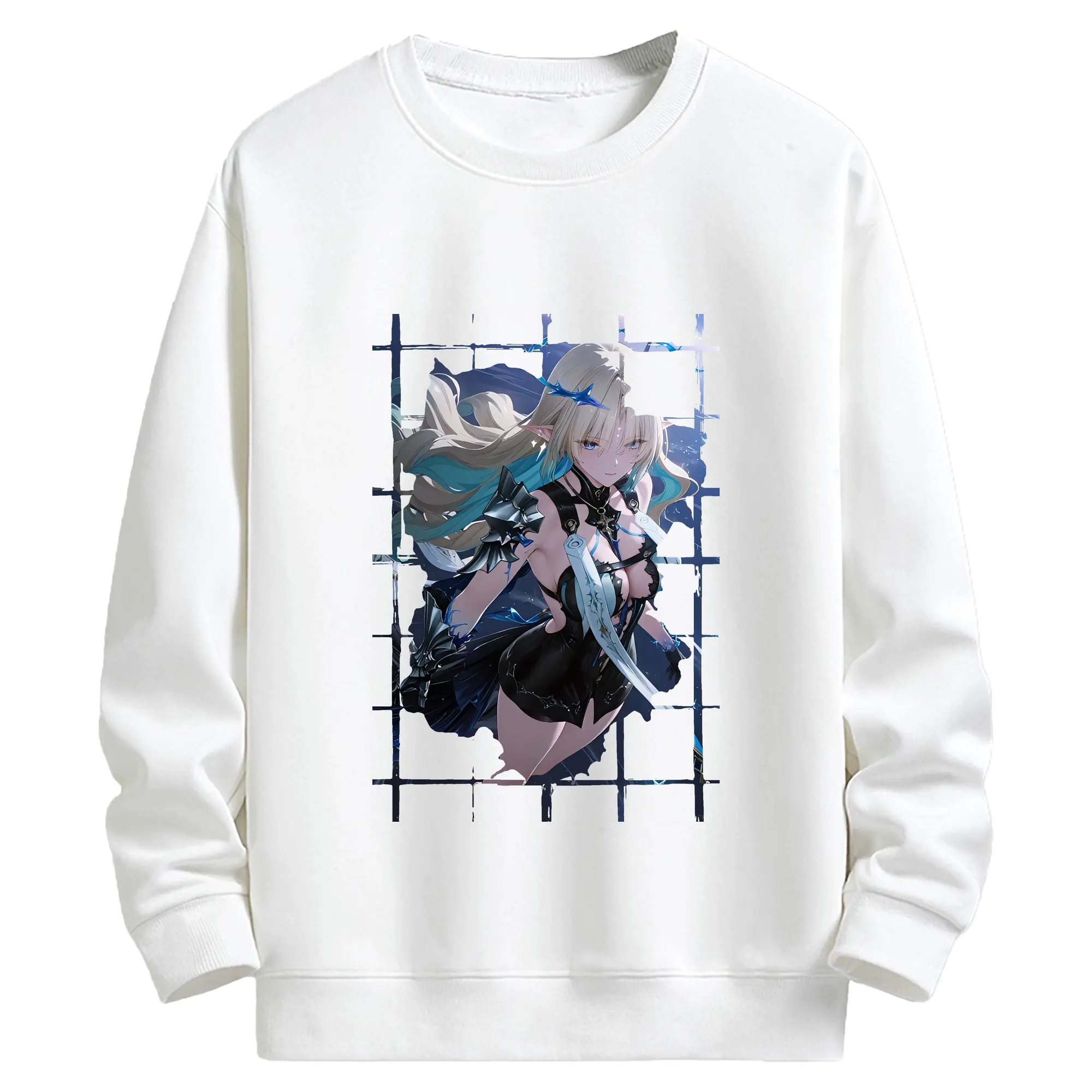 鳴潮 グッズ カルテジア - キッズ クルーネックスウェットシャツ ・ フロントプリント ・ 綿80％ ポリエステル20％ ・ 快適 通学 スポーツ 日常使い お散歩用