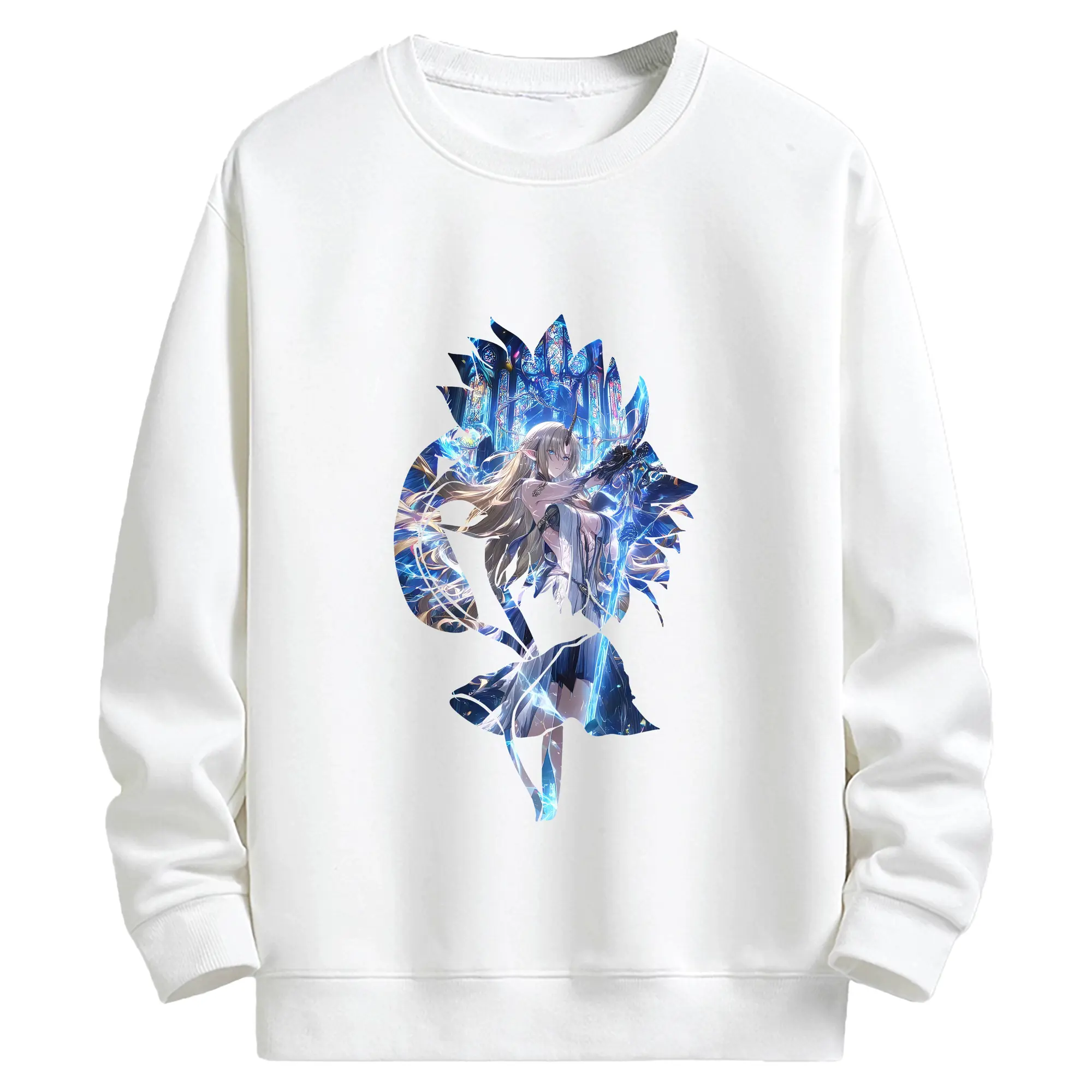 鳴潮 グッズ カルテジア - キッズ クルーネックスウェットシャツ ・ フロントプリント ・ 綿80％ ポリエステル20％ ・ 快適 通学 スポーツ 日常使い お散歩用