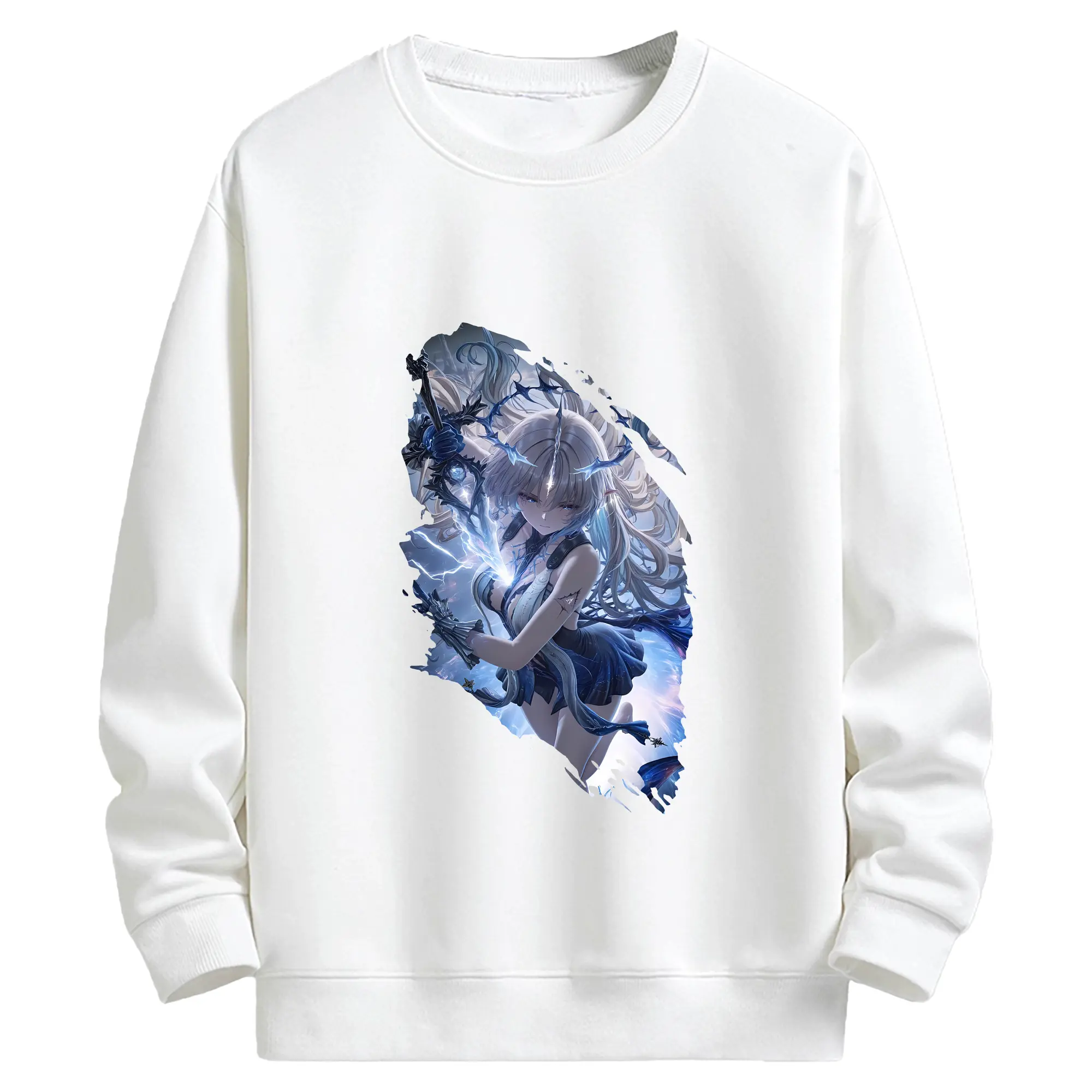 鳴潮 グッズ カルテジア - キッズ クルーネックスウェットシャツ ・ フロントプリント ・ 綿80％ ポリエステル20％ ・ 快適 通学 スポーツ 日常使い お散歩用