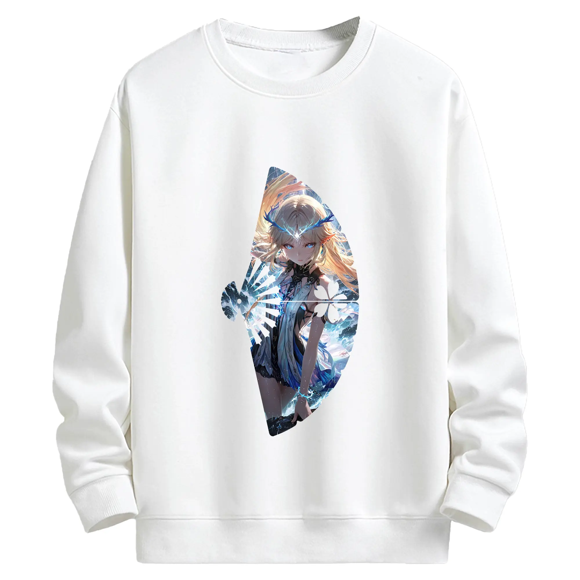 鳴潮 グッズ カルテジア - キッズ クルーネックスウェットシャツ ・ フロントプリント ・ 綿80％ ポリエステル20％ ・ 快適 通学 スポーツ 日常使い お散歩用