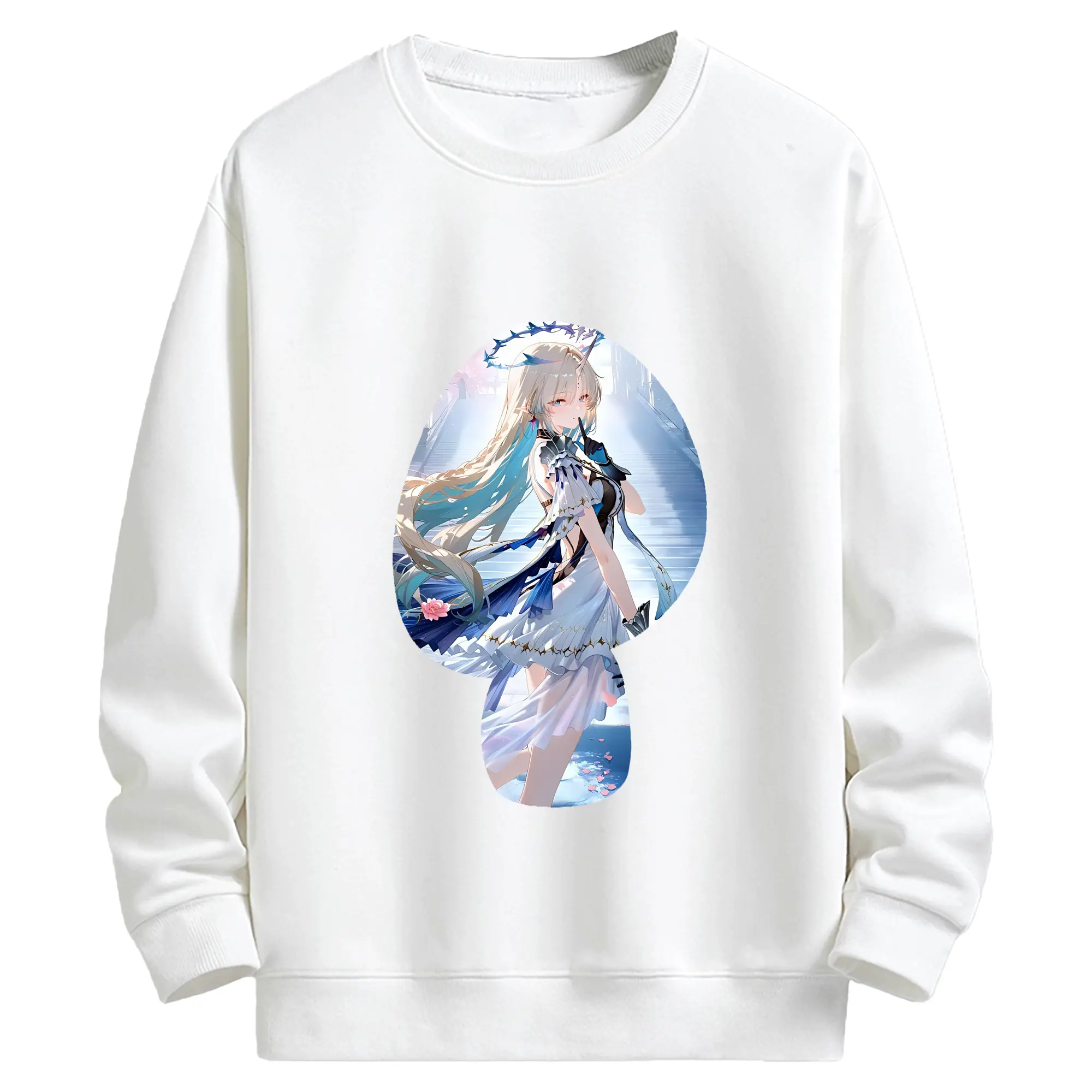 鳴潮 グッズ カルテジア - キッズ クルーネックスウェットシャツ ・ フロントプリント ・ 綿80％ ポリエステル20％ ・ 快適 通学 スポーツ 日常使い お散歩用